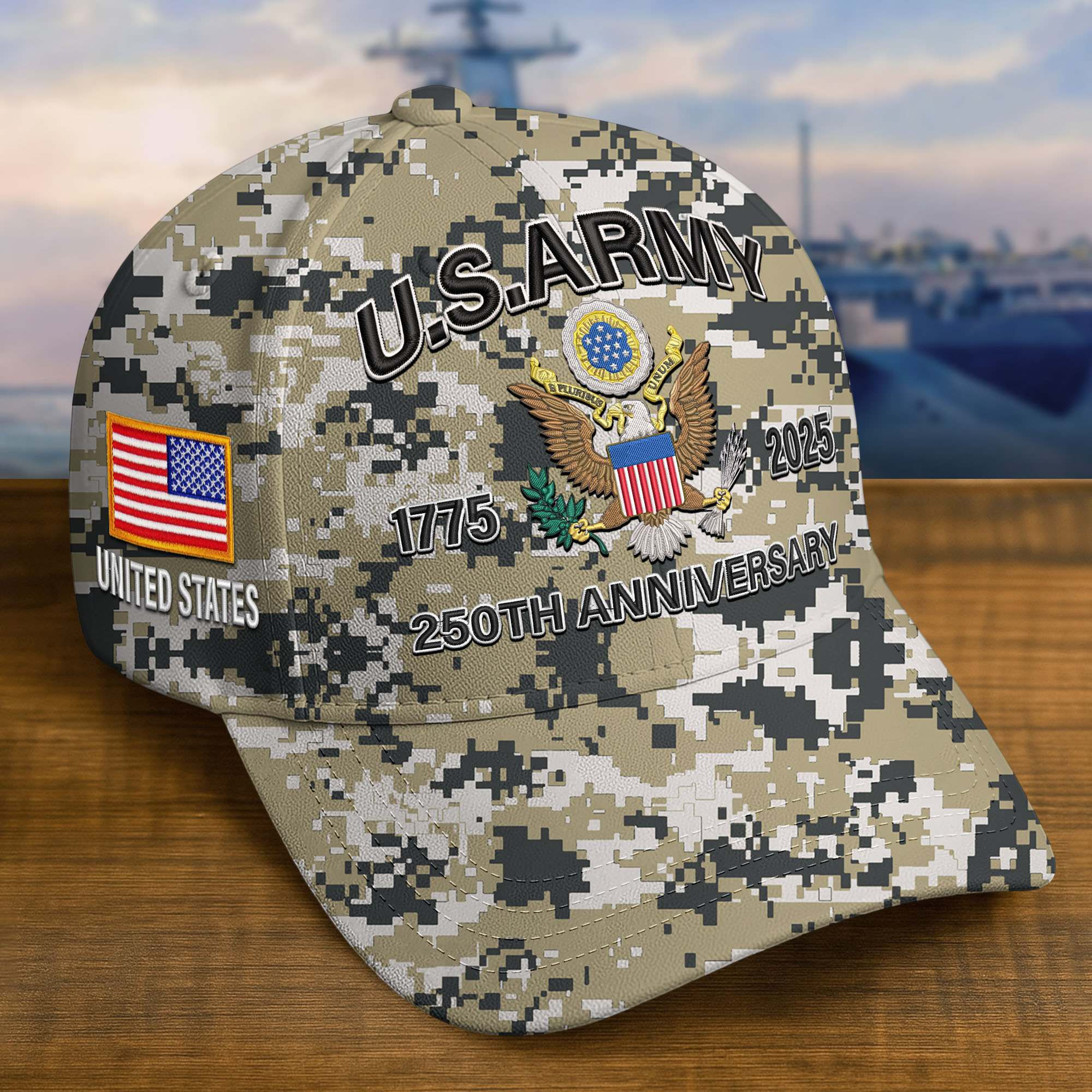 Premium 250th Anniversary Of The Army Embroidered Hats VPVC308201, Custom Name & Rank, Gifts For Army Veteran, Gifts On Father’s Day, Veterans Day