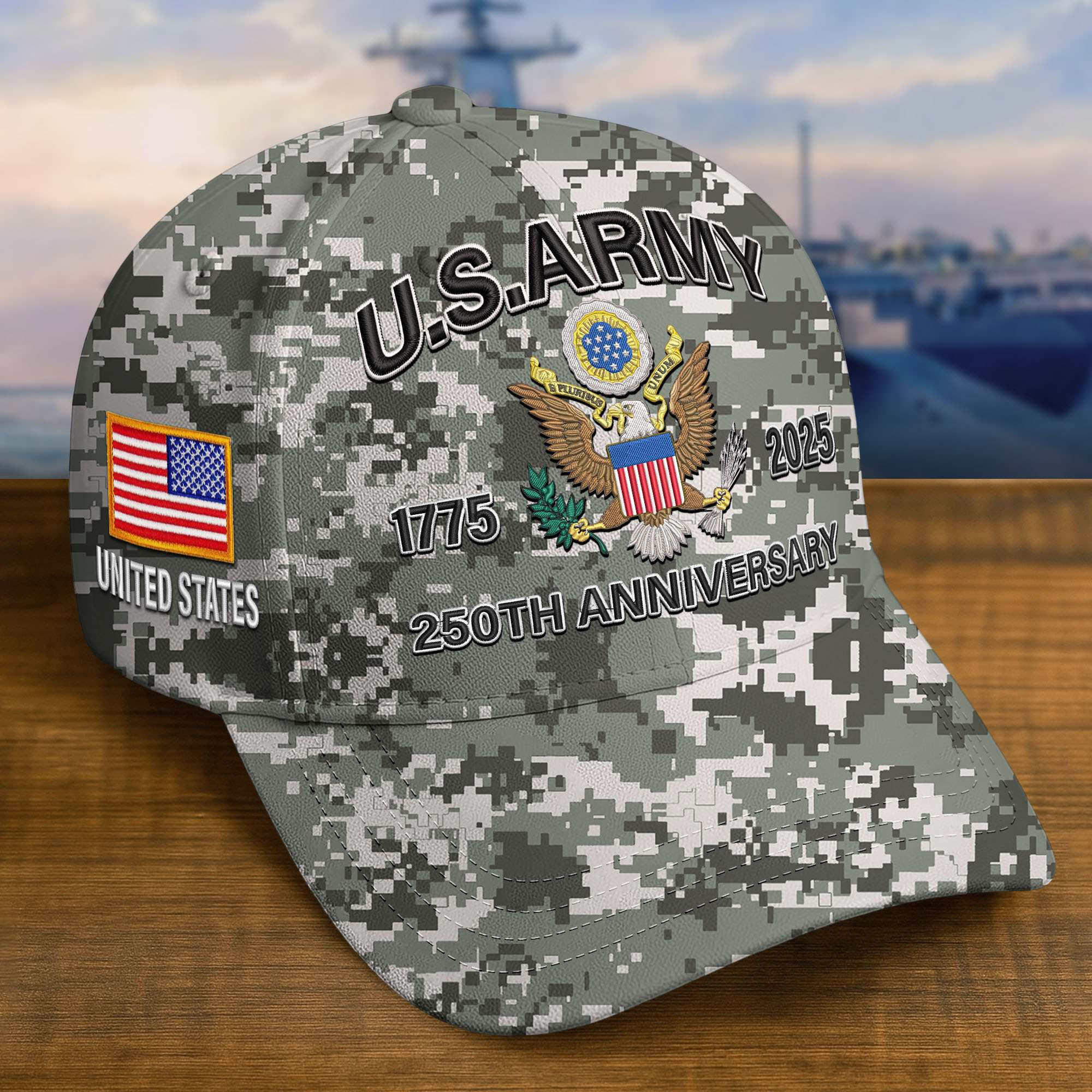 Premium 250th Anniversary Of The Army Embroidered Hats VPVC308202, Custom Name & Rank, Gifts For Army Veteran, Gifts On Father’s Day, Veterans Day