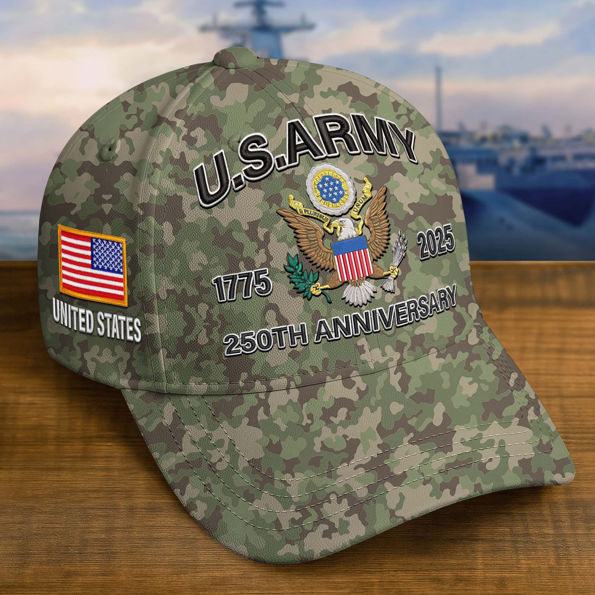Premium 250th Anniversary Of The Army Embroidered Hats VPVC308203, Custom Name & Rank, Gifts For Army Veteran, Gifts On Father’s Day, Veterans Day