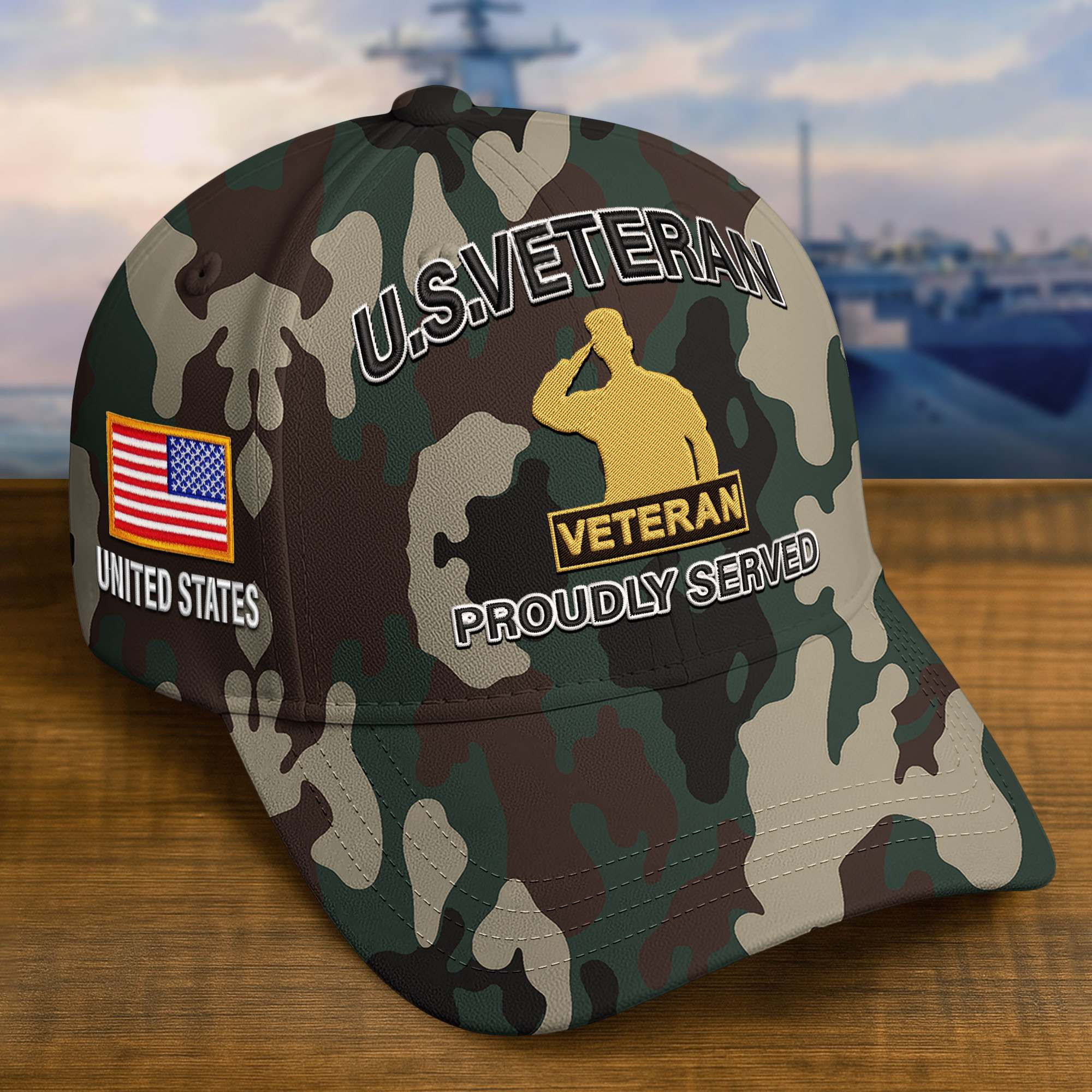 Premium Custom US Veteran Embroidered Hat VPVC308210, Gifts For US Veteran, Gifts On Father’s Day, Veterans Day