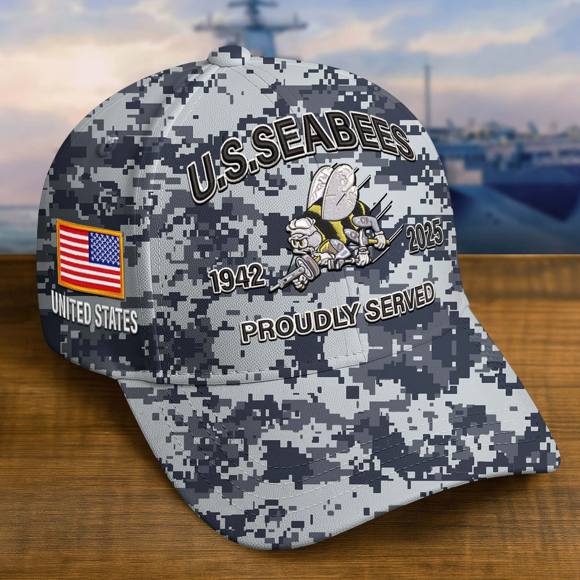 Premium Custom US Seabees Embroidered Hat VPVC308213, Gifts For Seabees Veteran, Gifts On Father’s Day, Veterans Day