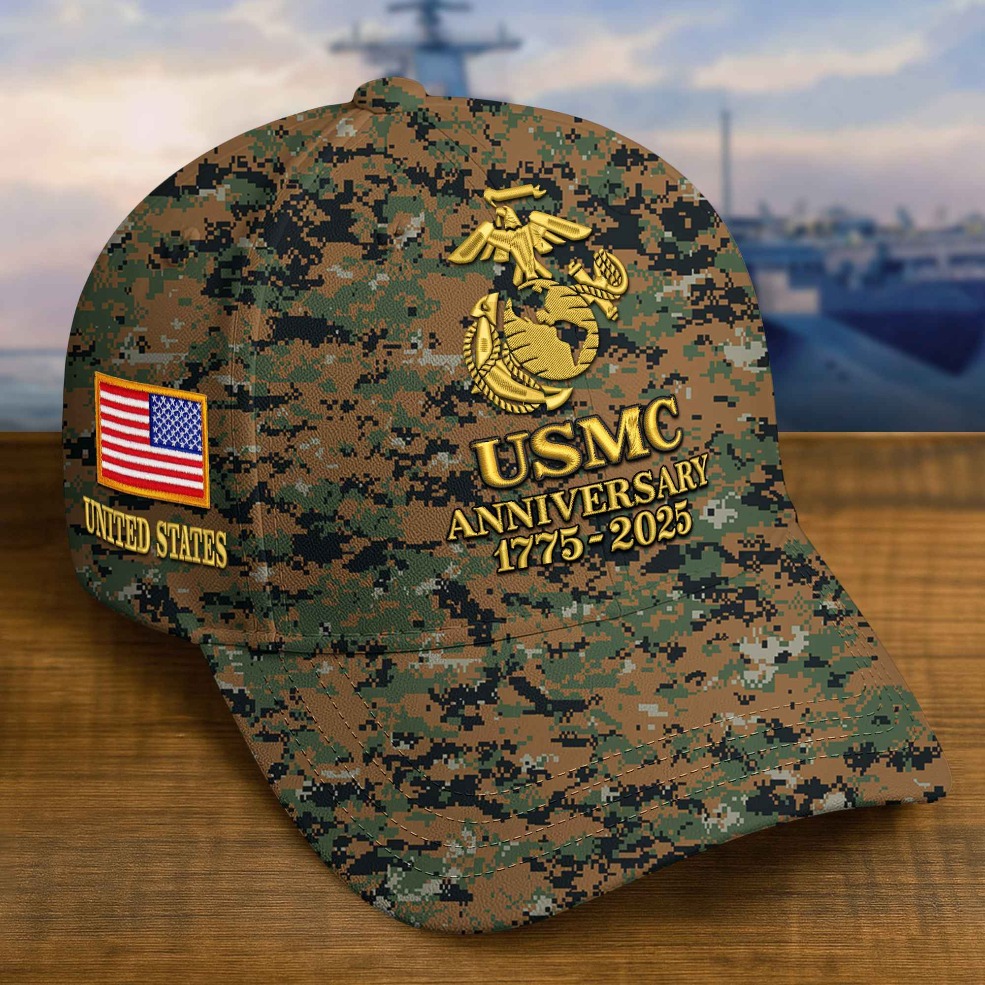 Premium Custom USMC Embroidered Hat VPVC308306, 250th Anniversary Marine Corps Hat, Gifts For Marine Veteran, Gifts On Father’s Day, Veterans Day