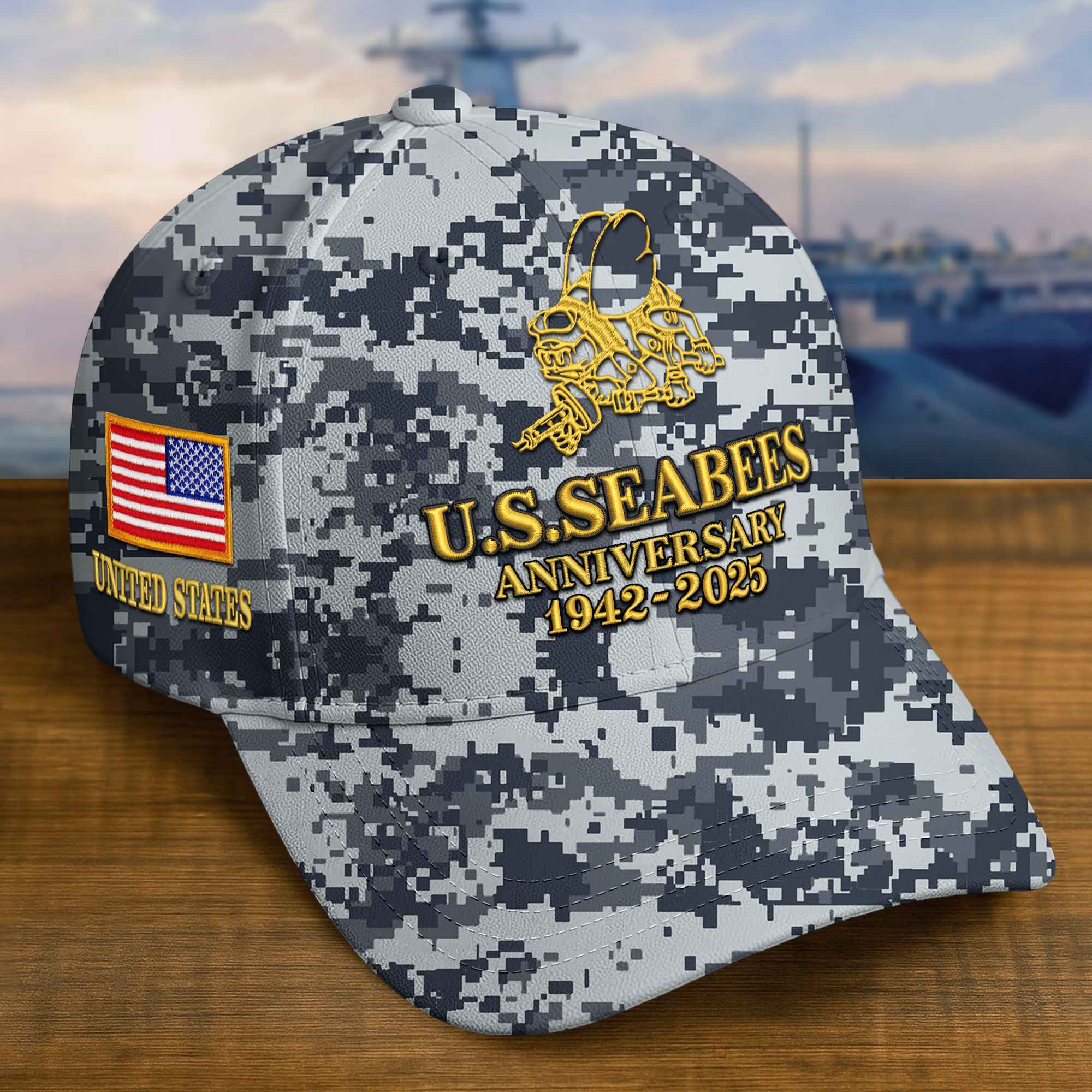 Premium Custom US Seabees Embroidered Hat VPVC308313, Gifts For Seabees Veteran, Gifts On Father’s Day, Veterans Day