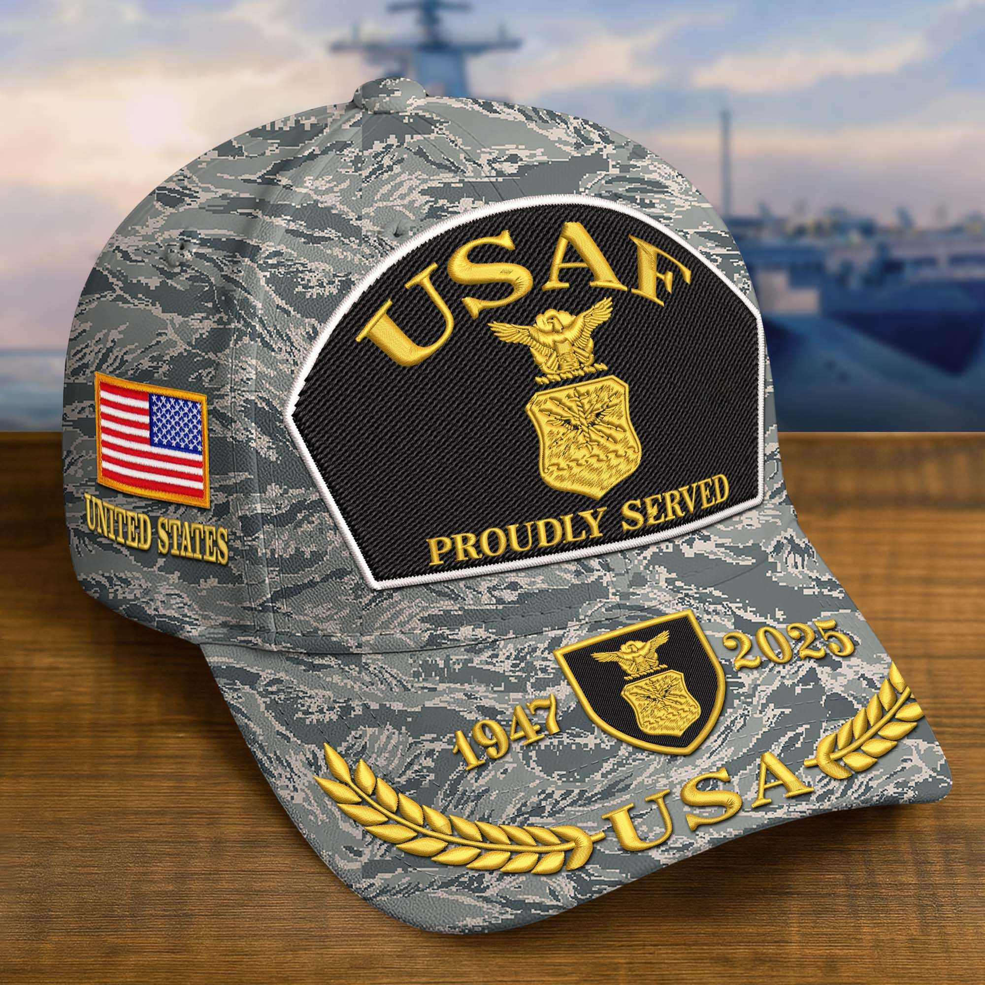 Premium Custom USAF Embroidered Hat VPVC308407, Gifts For Air Force Veteran, Gifts On Father’s Day, Veterans Day