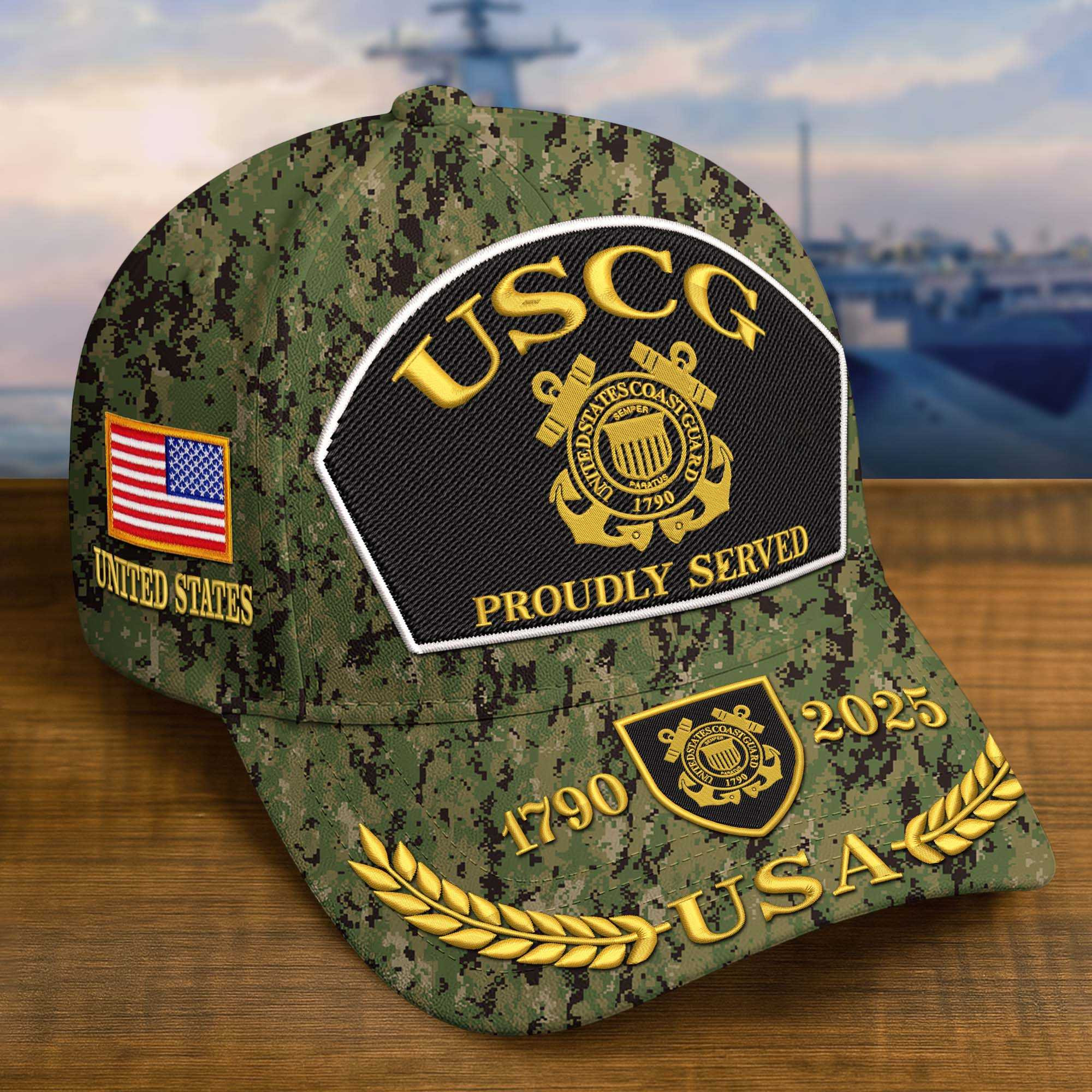 Premium Custom USCG Embroidered Hat VPVC308408, Gifts For Coast Guard Veteran, Gifts On Father’s Day, Veterans Day