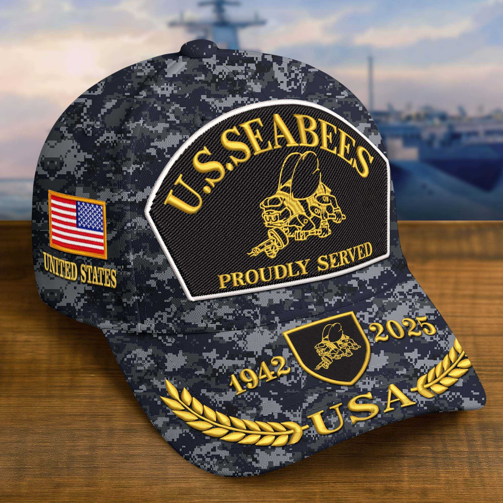 Premium Custom US Seabees Embroidered Hat VPVC308412, Gifts For Seabees Veteran, Gifts On Father’s Day, Veterans Day