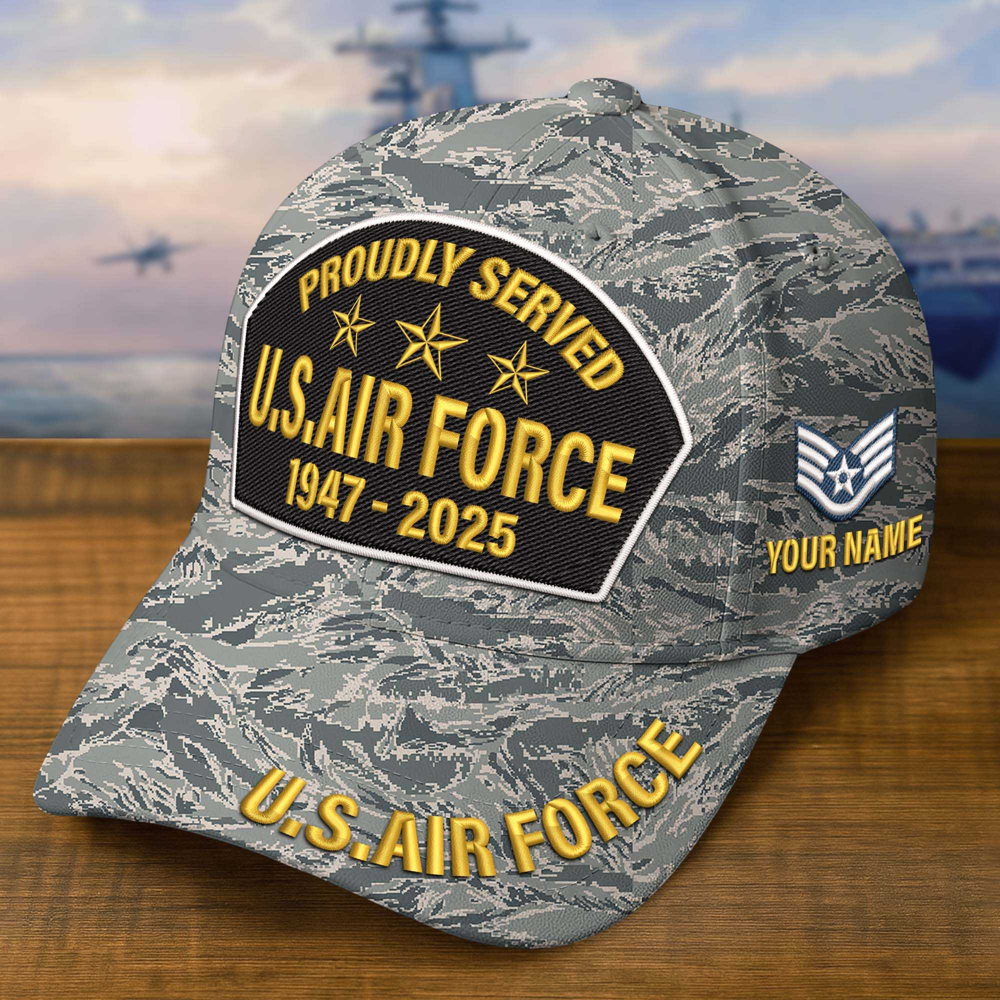 Premium Custom USAF Embroidered Hat VPVC308507, Gifts For Air Force Veteran, Gifts On Father’s Day, Veterans Day