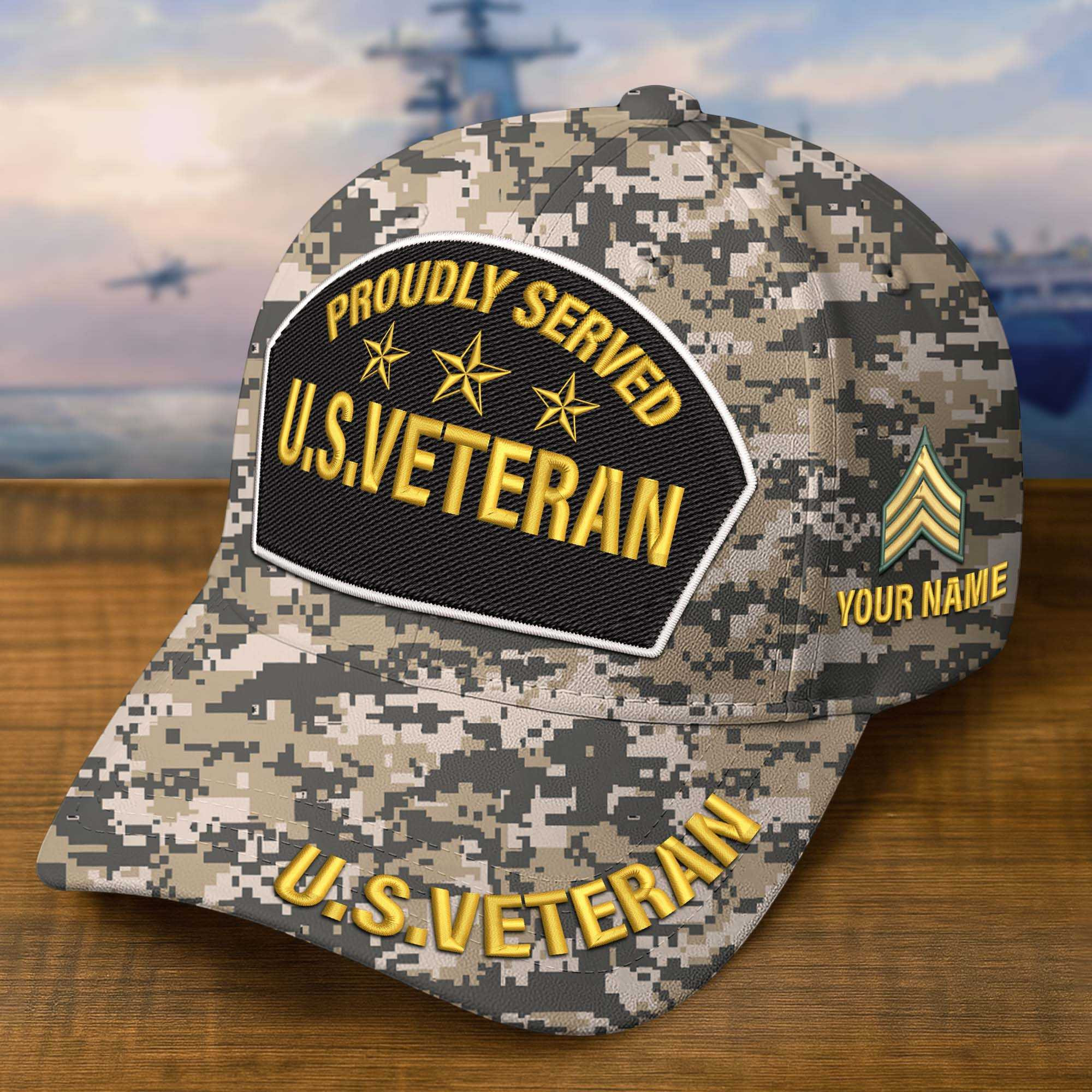 Premium Custom US Veteran Embroidered Hat VPVC308509, Gifts For US Veteran, Gifts On Father’s Day, Veterans Day