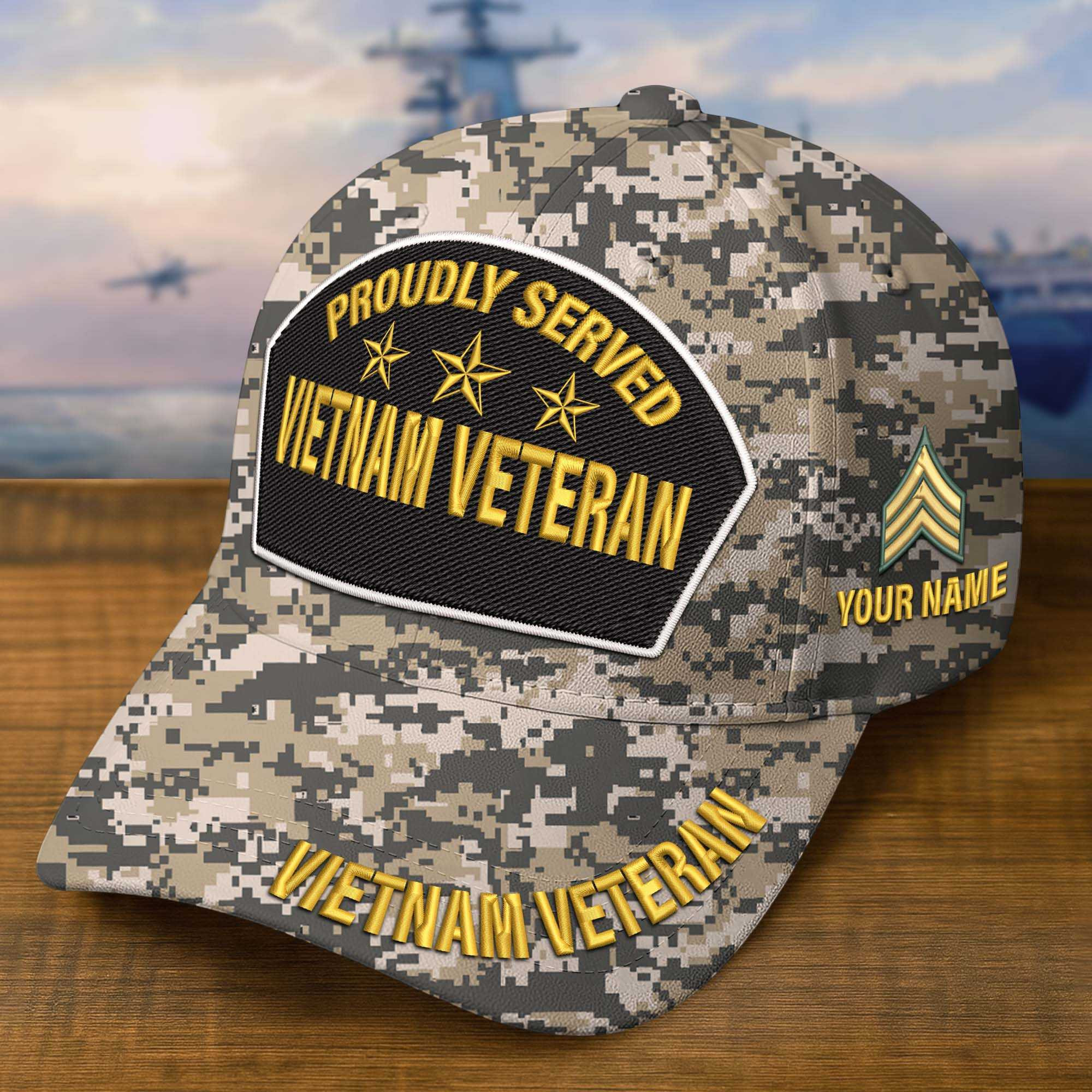 Premium Custom Vietnam Veteran Embroidered Hat VPVC308510, Gifts For Vietnam Veteran, Gifts On Father’s Day, Veterans Day