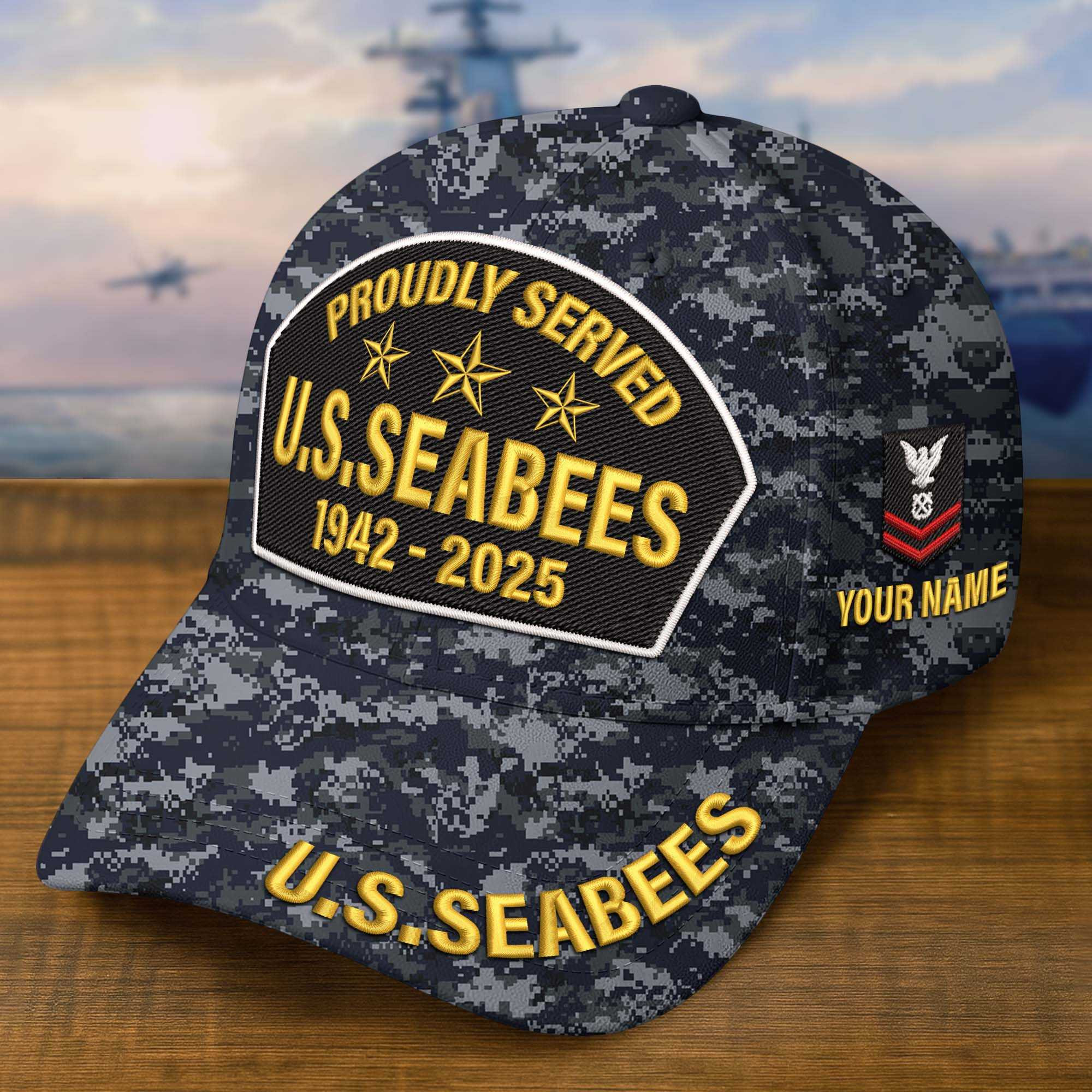 Premium Custom US Seabees Embroidered Hat VPVC308512, Gifts For Seabees Veteran, Gifts On Father’s Day, Veterans Day