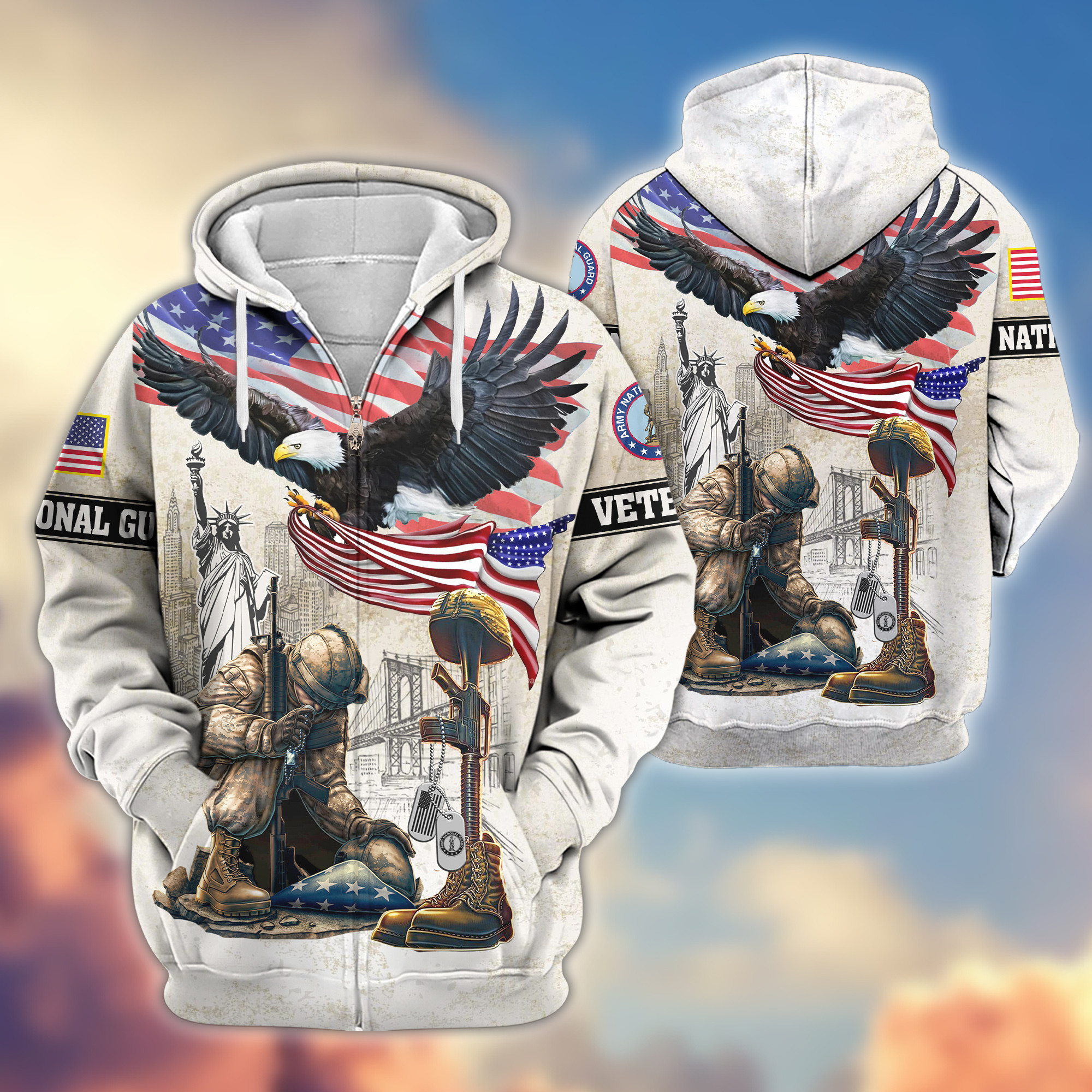Premium US Army National Guard Zip Up Hoodie VPVC607708, Gifts For Army National Guard Veteran, Gifts On Father’s Day, Veterans Day