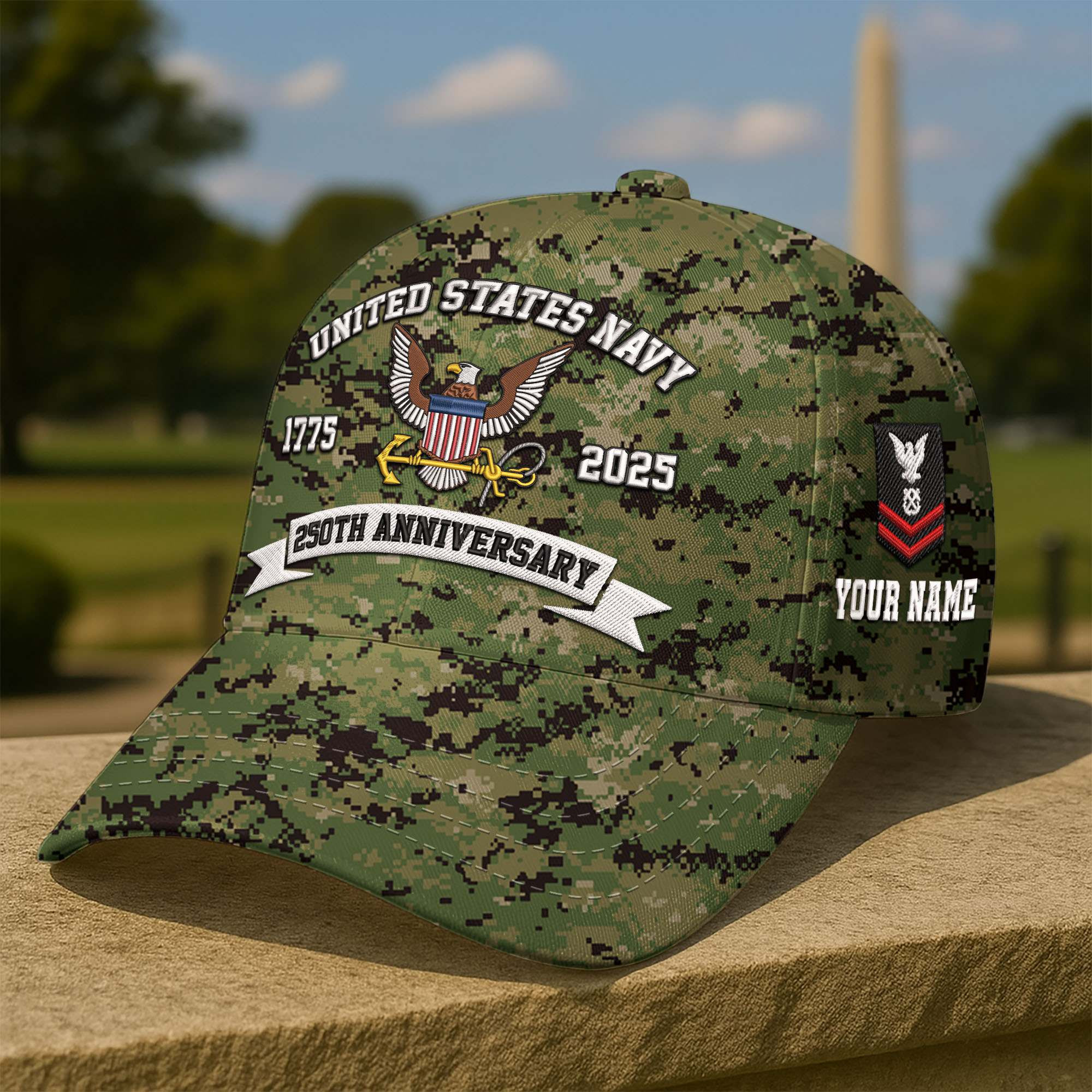 Premium Custom US Navy Embroidered Hat VPVC308605, 250th Anniversary Navy Hat, Gifts For Navy Veteran, Gifts On Father’s Day, Veterans Day