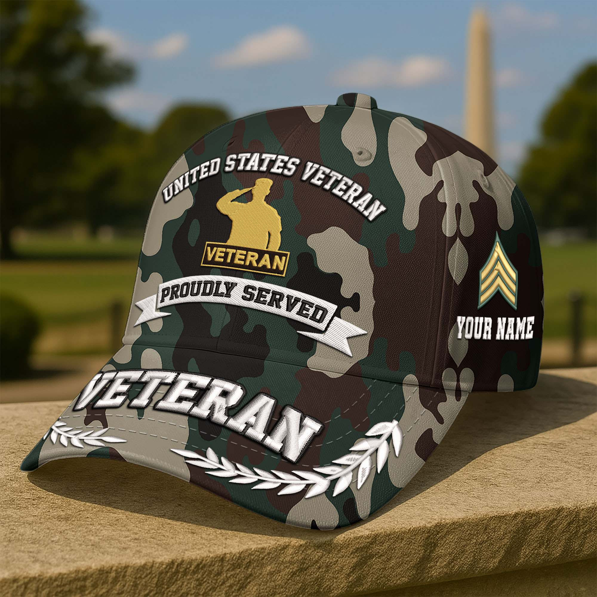 Premium Custom US Veteran Embroidered Hat VPVC308610, Gifts For US Veteran, Gifts On Father’s Day, Veterans Day