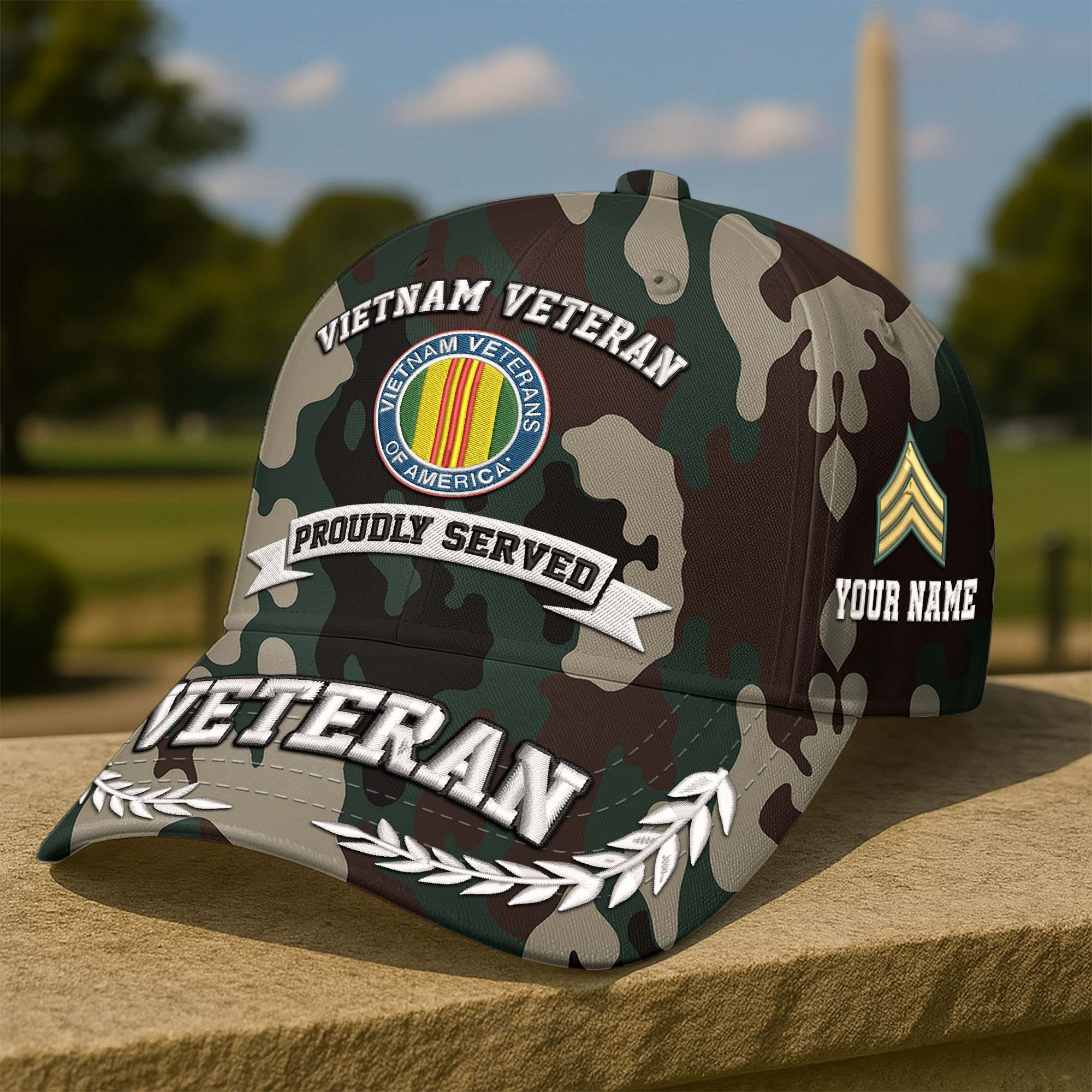 Premium Custom Vietnam Veteran Embroidered Hat VPVC308611, Gifts For Vietnam Veteran, Gifts On Father’s Day, Veterans Day
