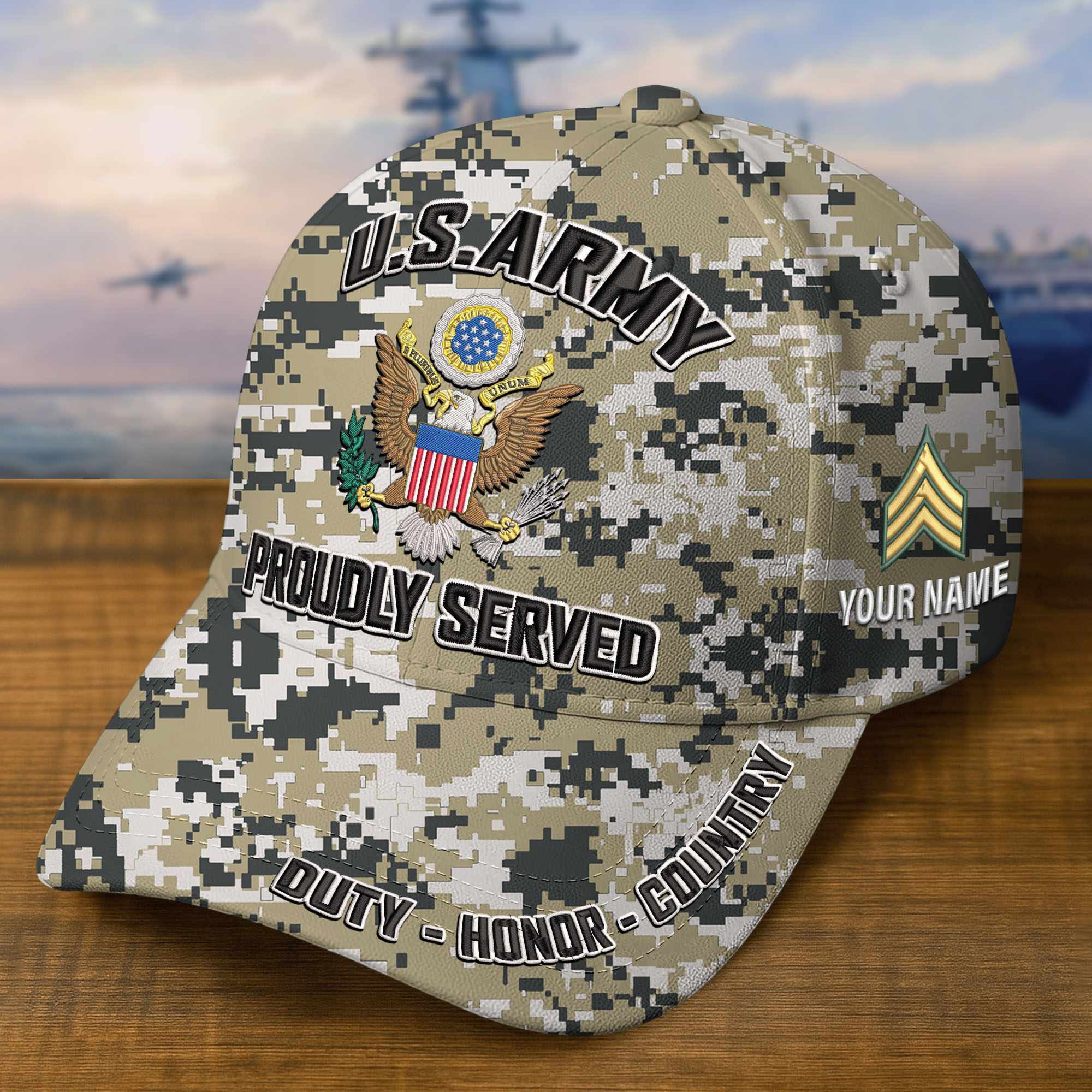 Premium US Army Embroidered Hat VPVC308701, Custom Name & Rank, Gifts For Army Veteran, Gifts On Father’s Day, Veterans Day