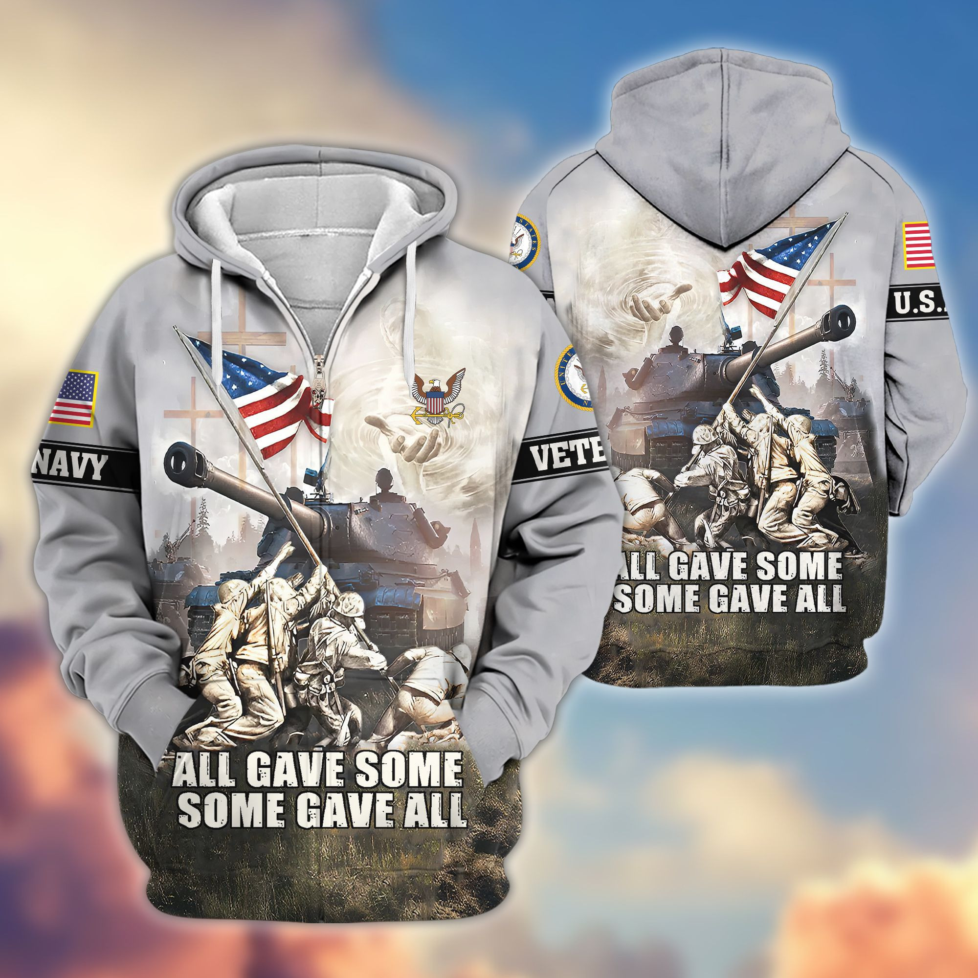 Premium US Navy Zip Up Hoodie VPVC607802, Gifts For Navy Veteran, Gifts On Father’s Day, Veterans Day