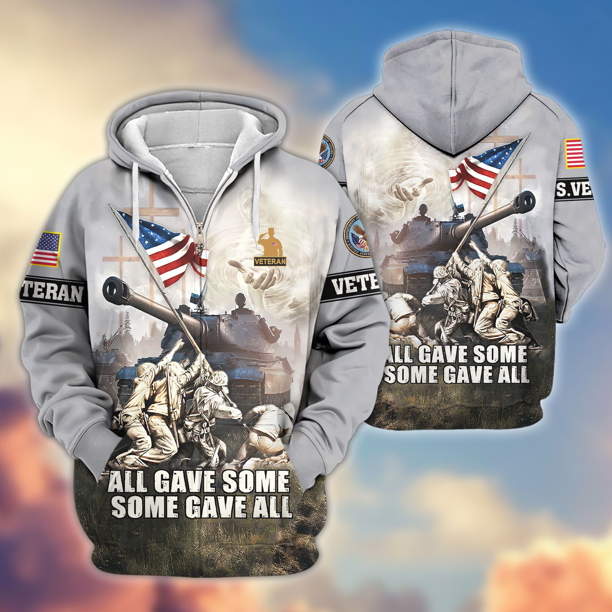 Premium US Veteran Zip Up Hoodie VPVC607807, Gifts For US Veteran, Gifts On Father’s Day, Veterans Day