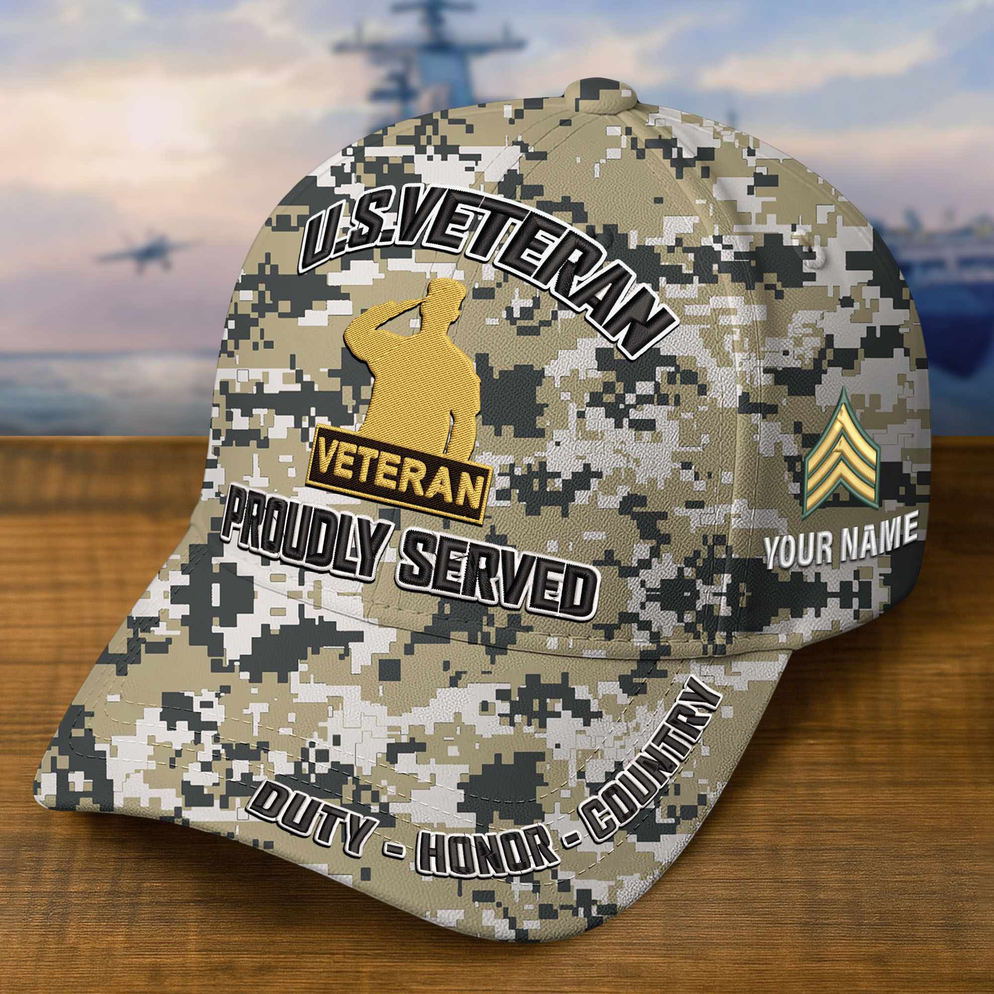 Premium Custom US Veteran Embroidered Hat VPVC308710, Gifts For US Veteran, Gifts On Father’s Day, Veterans Day