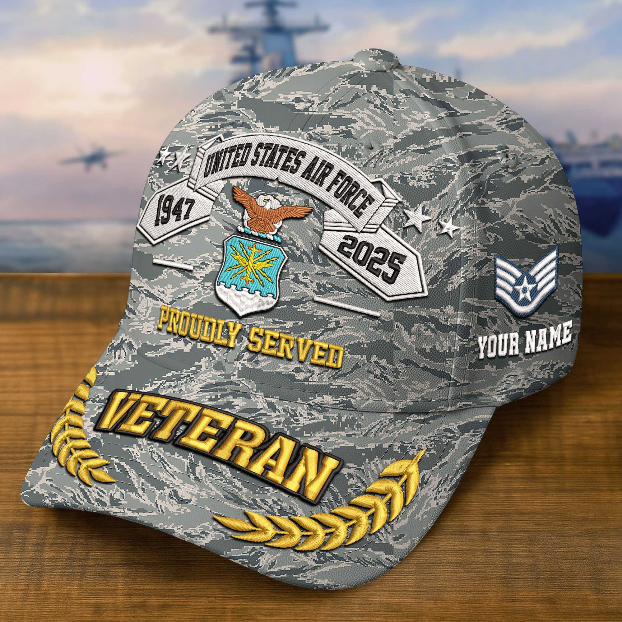 Premium Custom USAF Embroidered Hat VPVC308808, Gifts For Air Force Veteran, Gifts On Father’s Day, Veterans Day