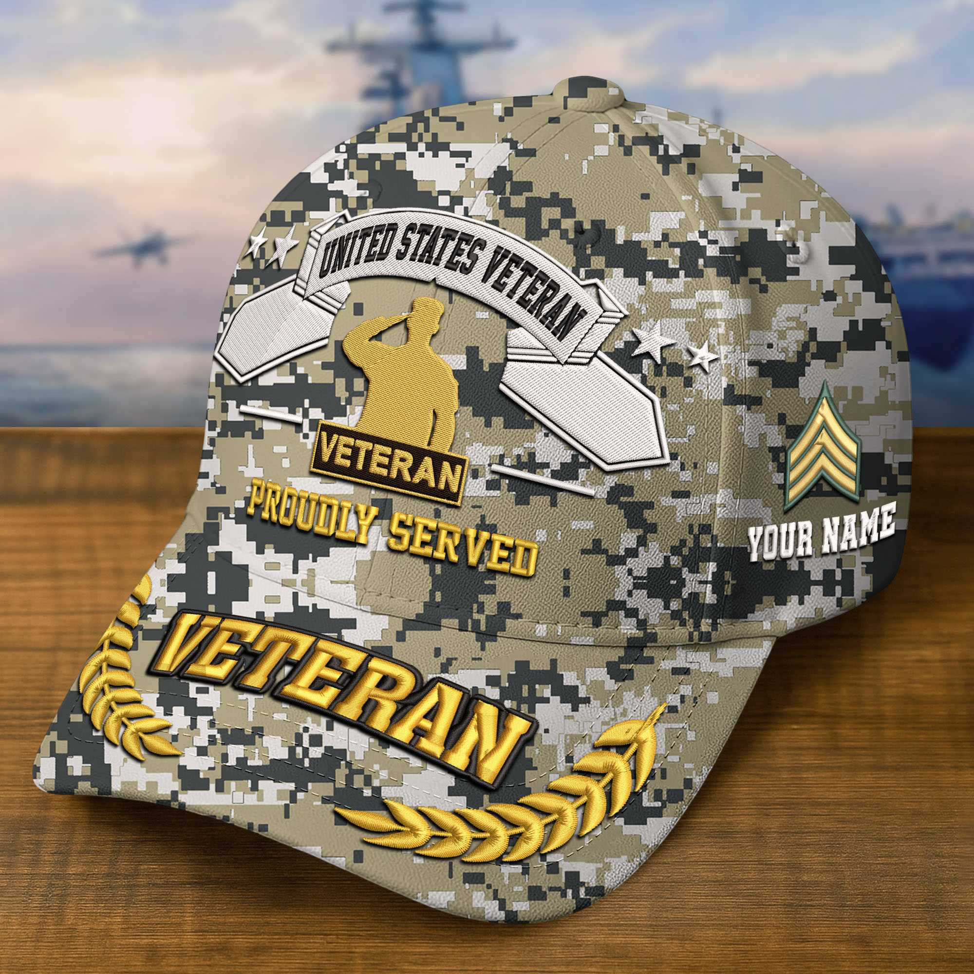 Premium Custom US Veteran Embroidered Hat VPVC308810, Gifts For US Veteran, Gifts On Father’s Day, Veterans Day