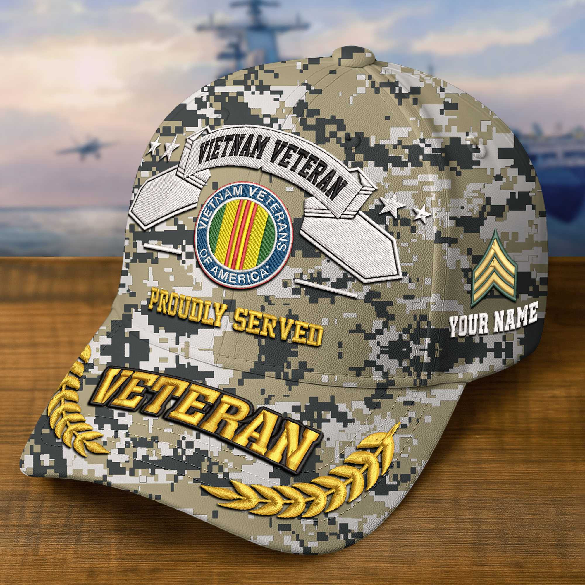 Premium Custom Vietnam Veteran Embroidered Hat VPVC308811, Gifts For Vietnam Veteran, Gifts On Father’s Day, Veterans Day