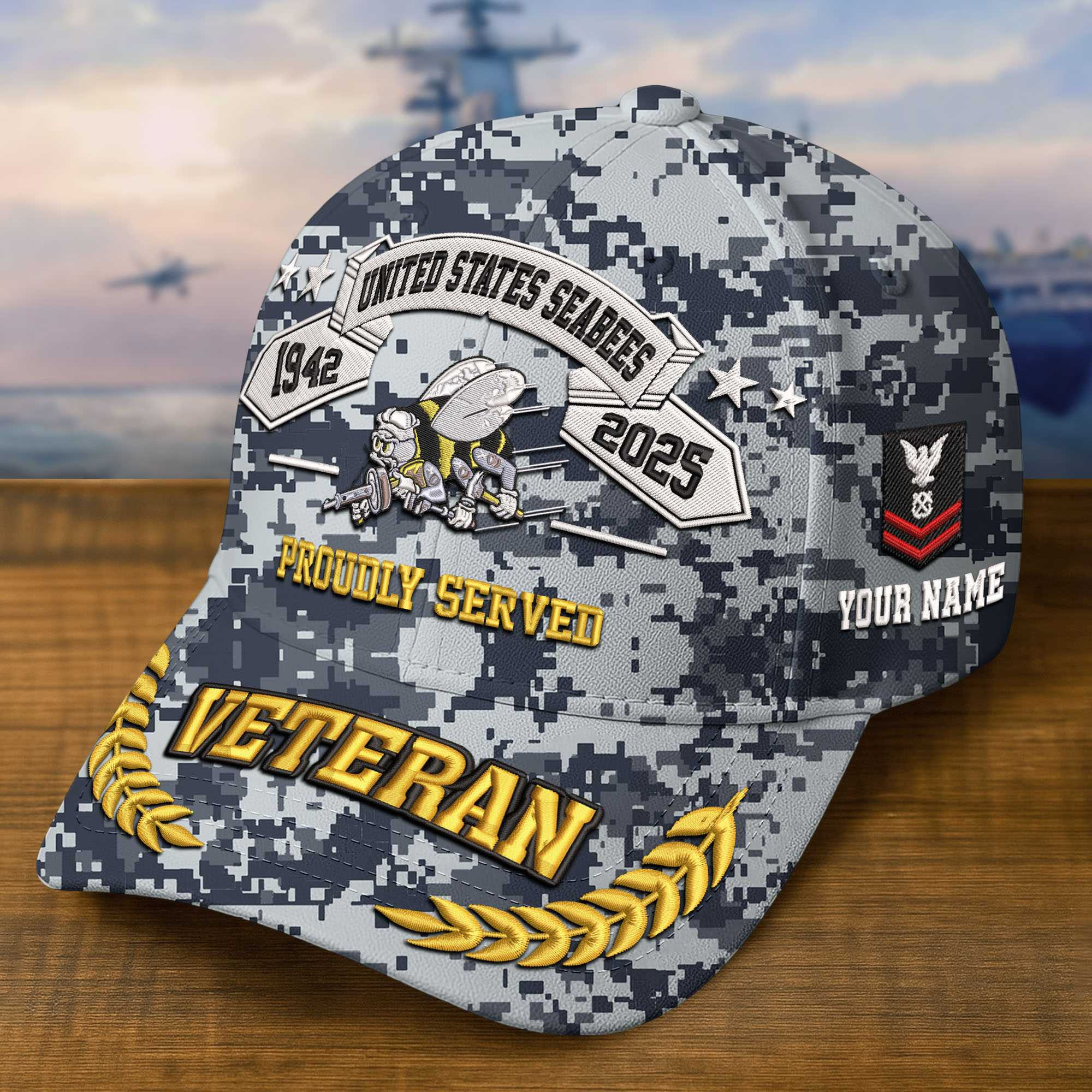 Premium Custom US Seabees Embroidered Hat VPVC308813, Gifts For Seabees Veteran, Gifts On Father’s Day, Veterans Day