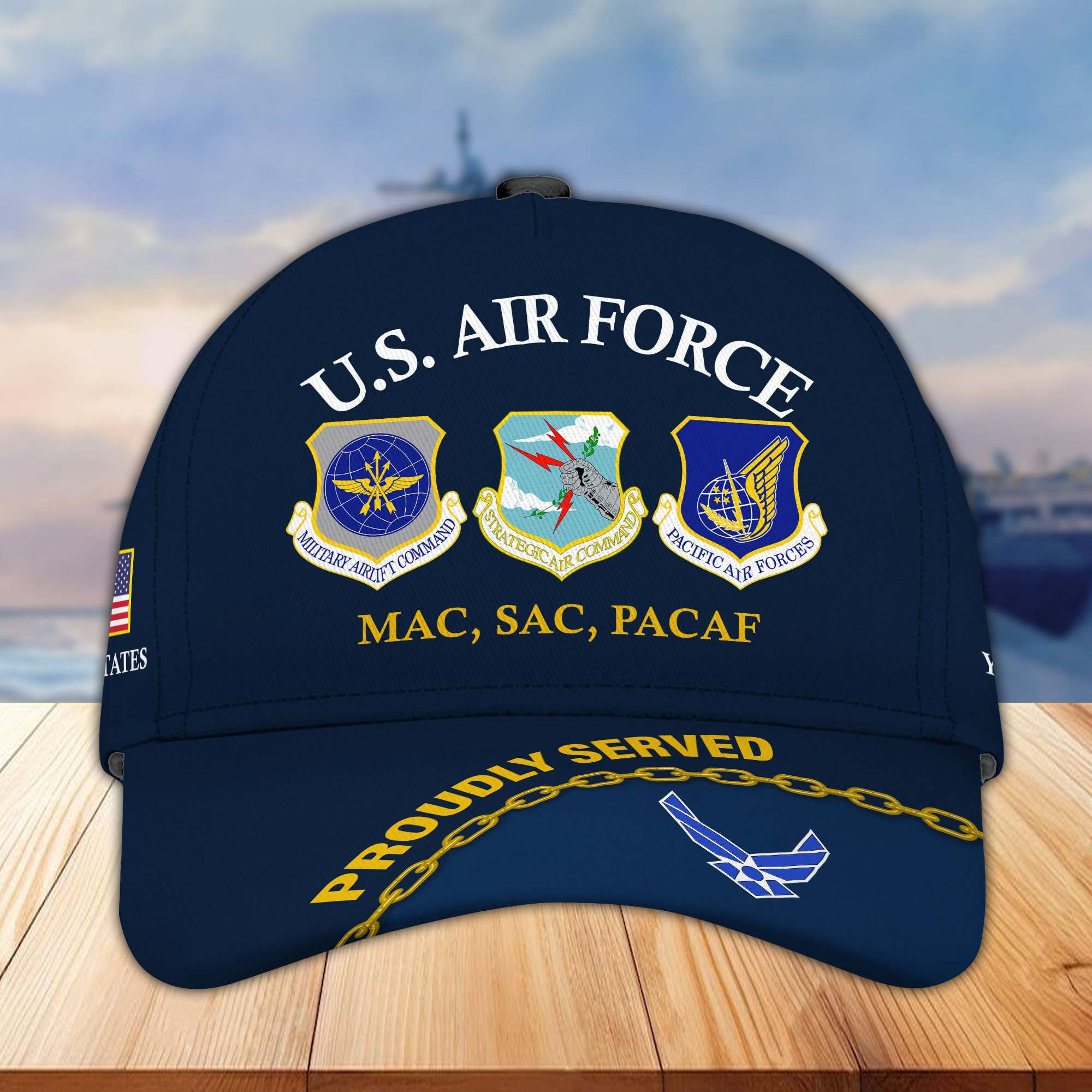 Premium USAF Custom Unit, Name, Rank & Years Cap CPVC040811