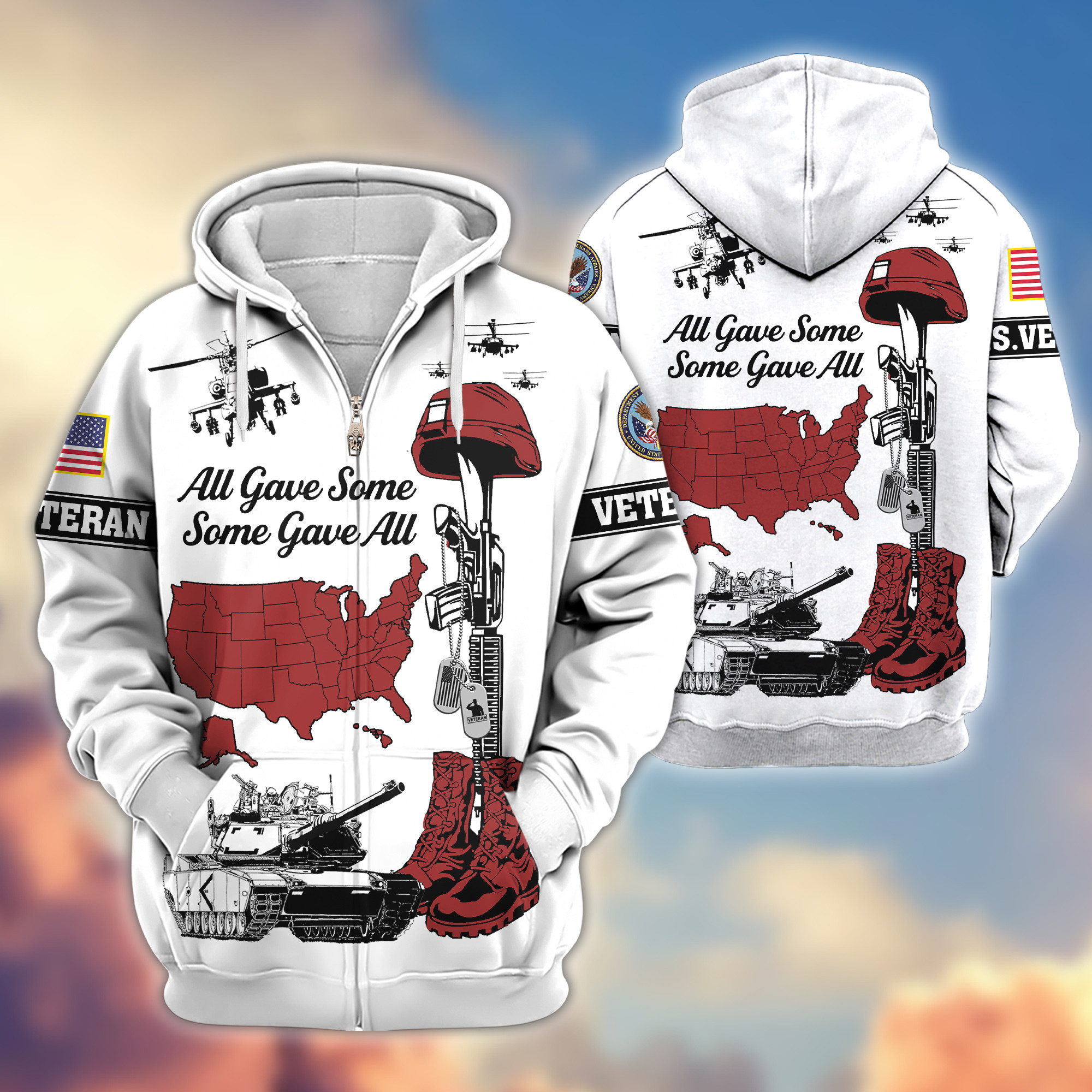 Premium US Veteran Zip Up Hoodie VPVC607907, Gifts For US Veteran, Gifts On Father’s Day, Veterans Day