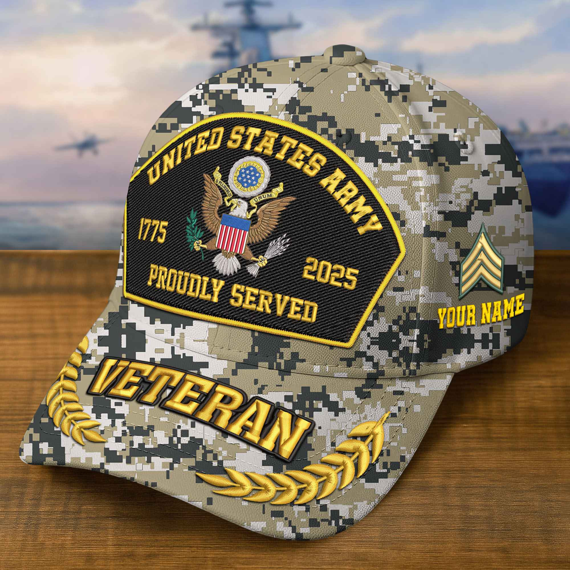 Premium 250th Anniversary Of The Army Embroidered Hats VPVC308901, Custom Name & Rank, Gifts For Army Veteran, Gifts On Father’s Day, Veterans Day