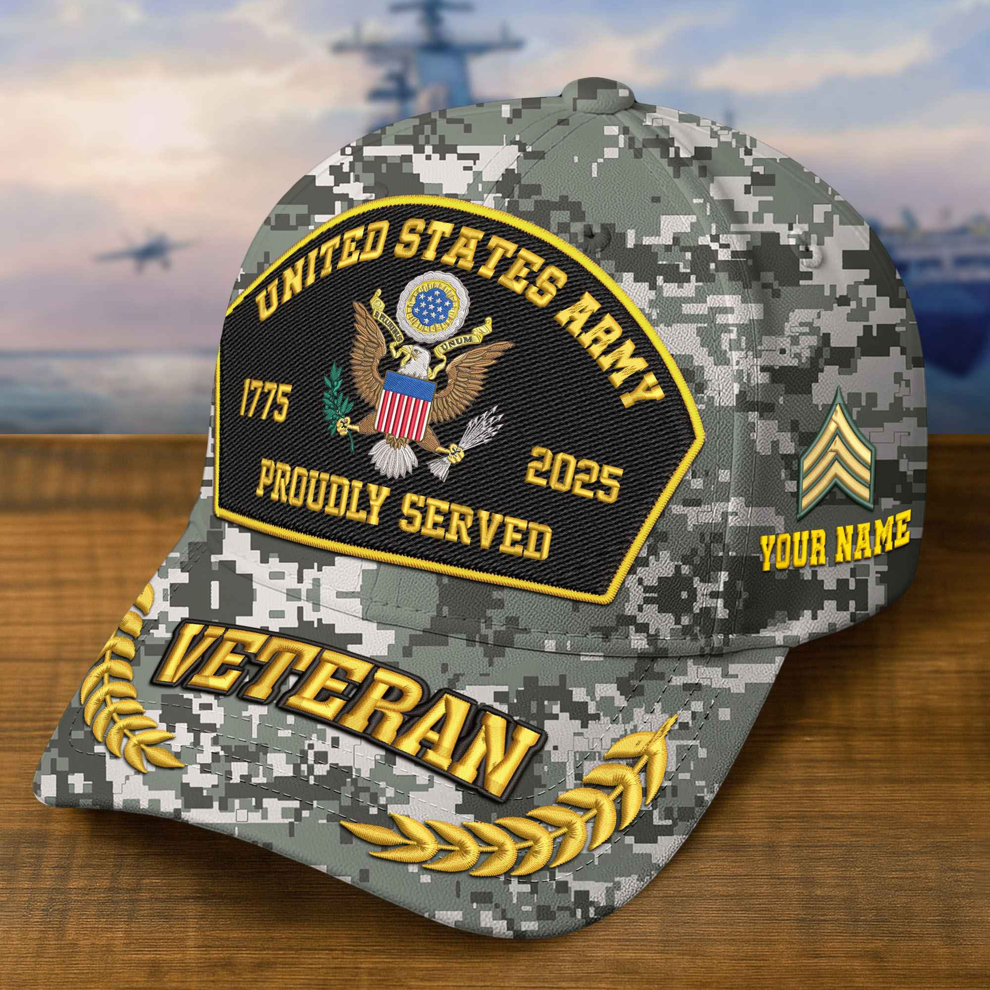 Premium 250th Anniversary Of The Army Embroidered Hats VPVC308902, Custom Name & Rank, Gifts For Army Veteran, Gifts On Father’s Day, Veterans Day