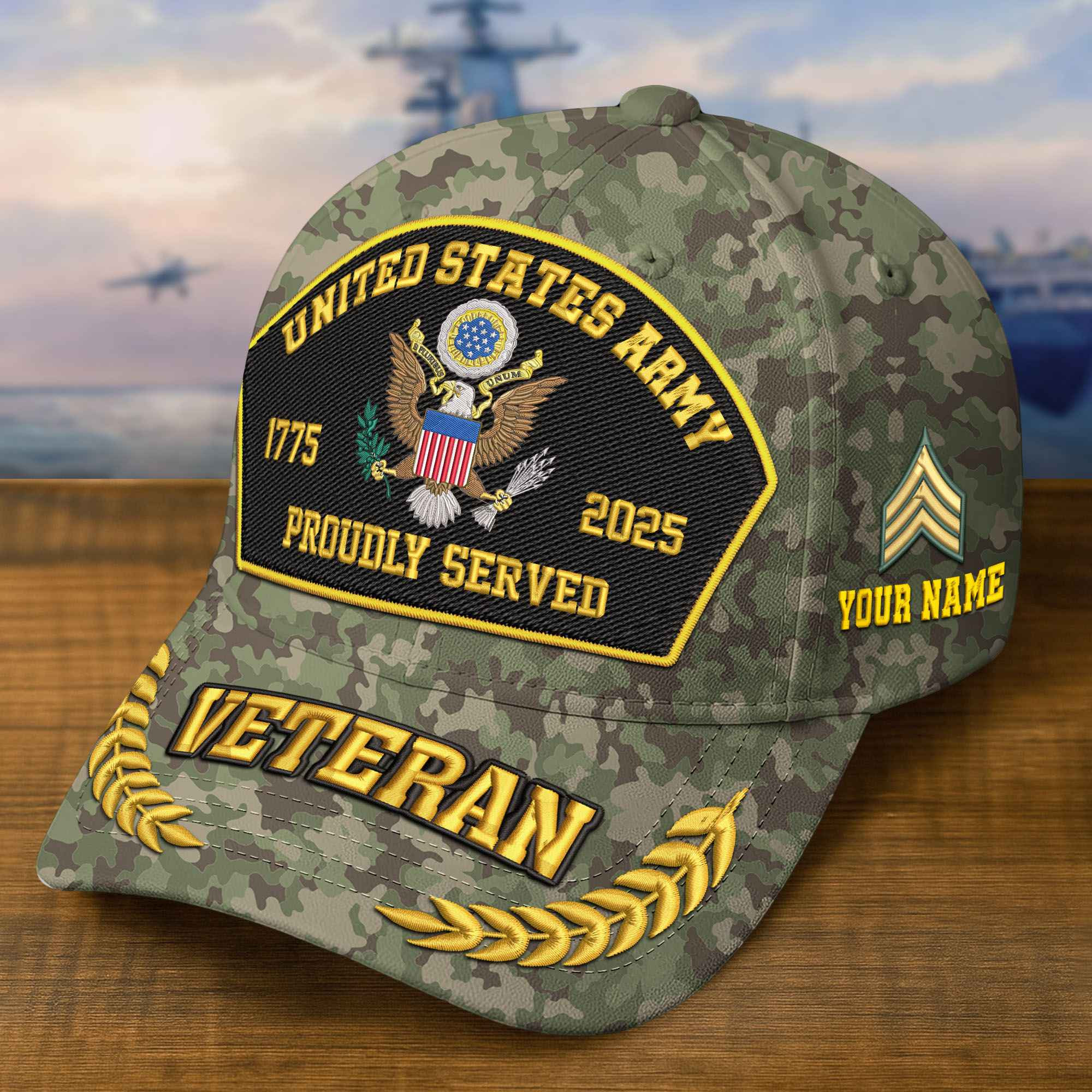 Premium 250th Anniversary Of The Army Embroidered Hats VPVC308903, Custom Name & Rank, Gifts For Army Veteran, Gifts On Father’s Day, Veterans Day