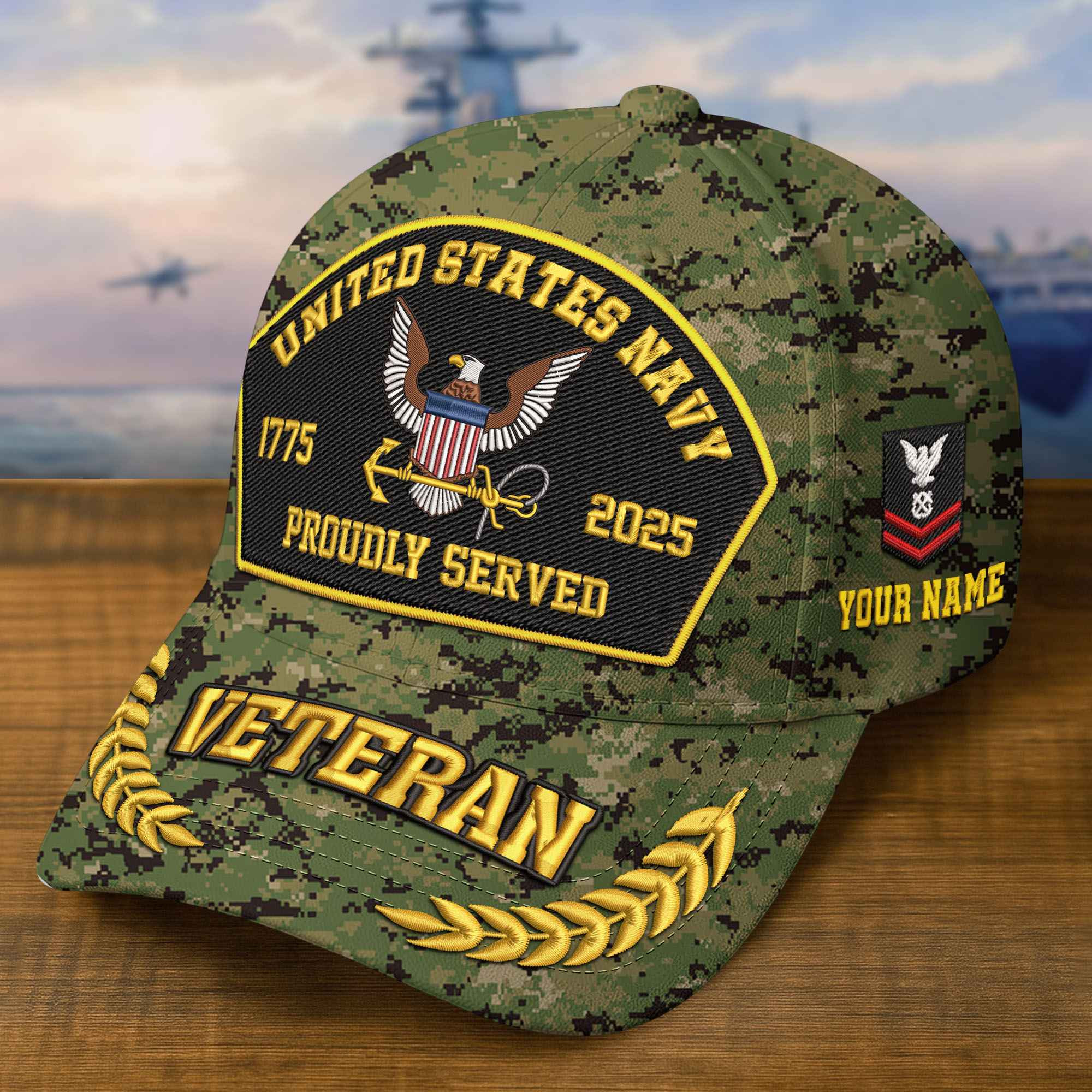 Premium Custom US Navy Embroidered Hat VPVC308905, 250th Anniversary Navy Hat, Gifts For Navy Veteran, Gifts On Father’s Day, Veterans Day