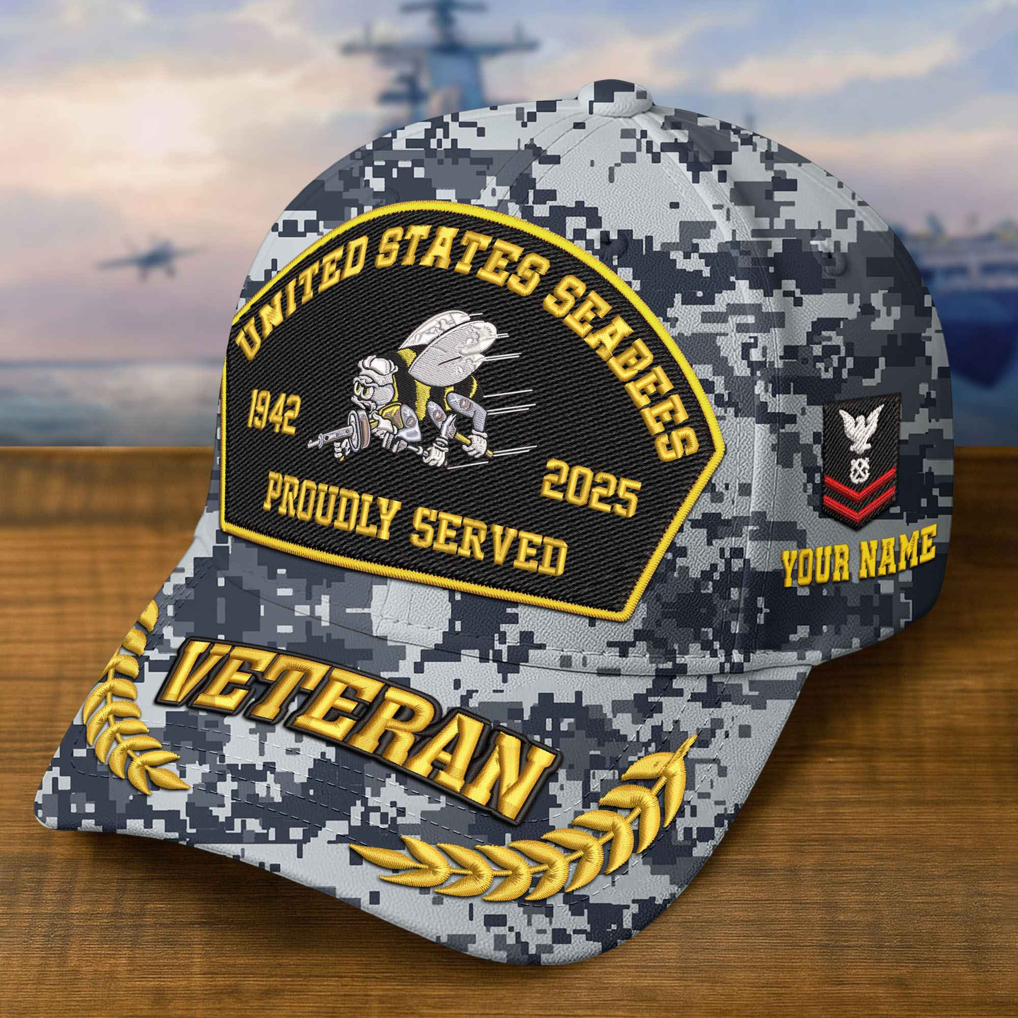 Premium Custom US Seabees Embroidered Hat VPVC308913, Gifts For Seabees Veteran, Gifts On Father’s Day, Veterans Day