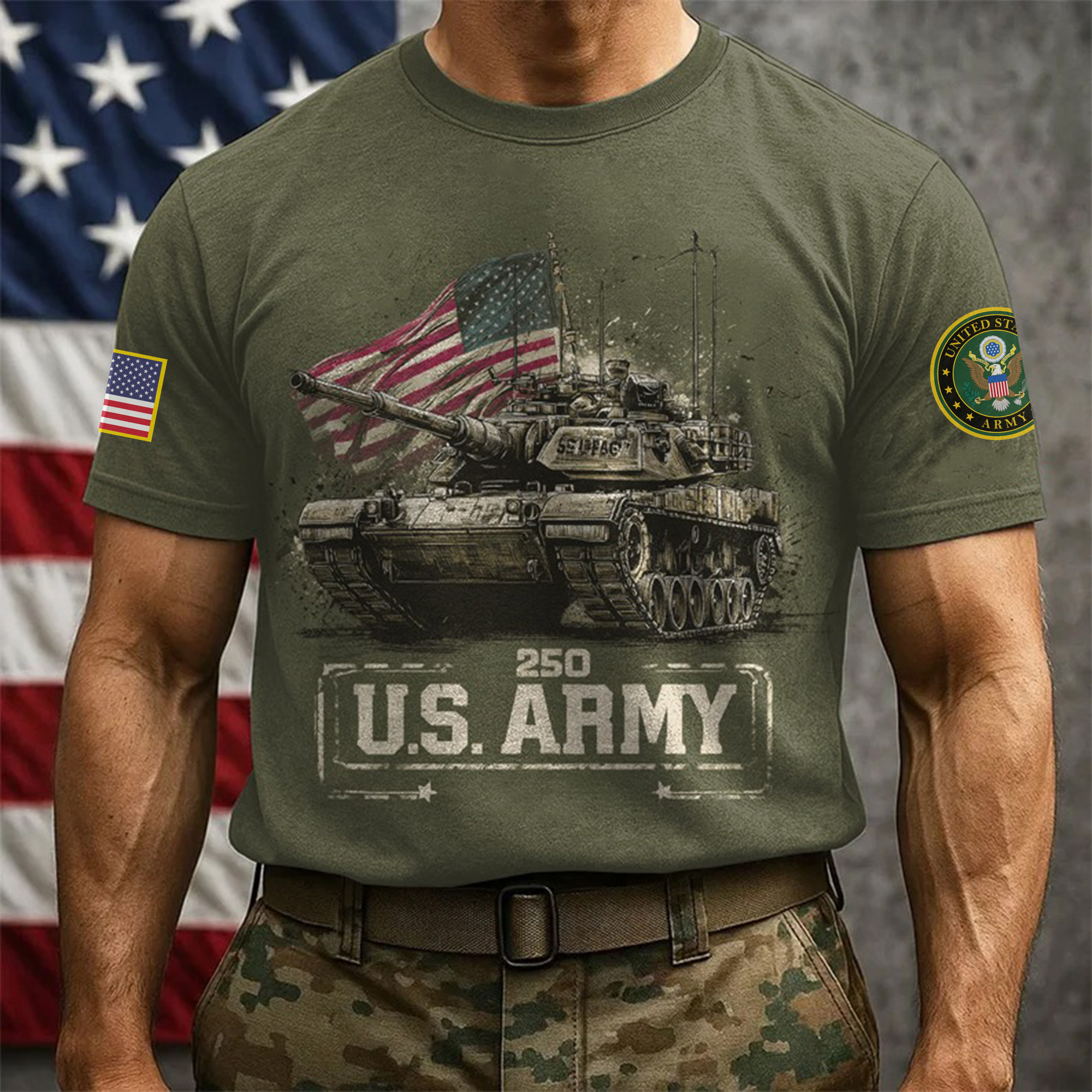 Premium 250th Anniversary Of The Army T-Shirt VPVC930004, Gifts For Army Veteran, Gifts On Father’s Day, Veterans Day