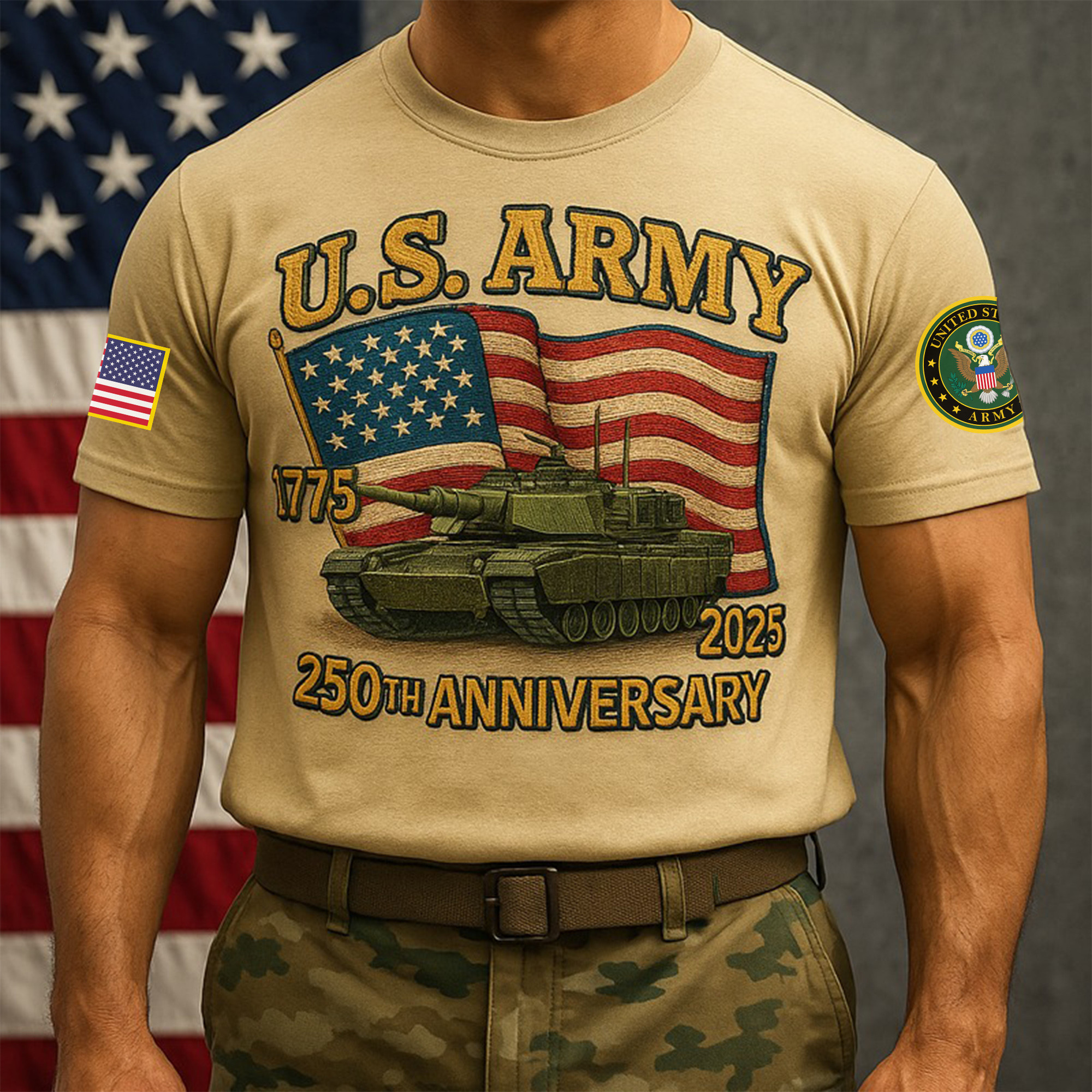 Premium 250th Anniversary Of The Army T-Shirt VPVC930007, Gifts For Army Veteran, Gifts On Father’s Day, Veterans Day