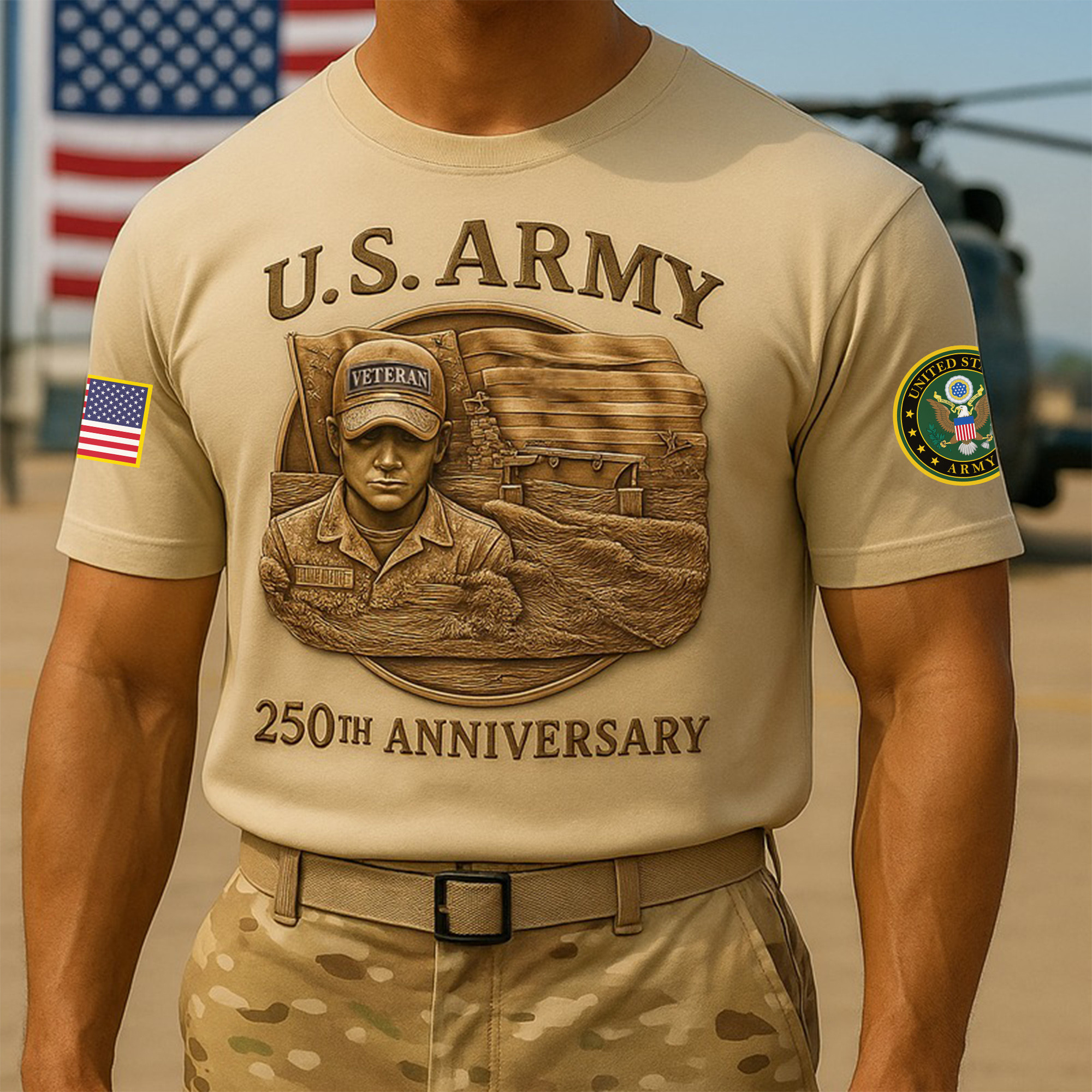 Premium 250th Anniversary Of The Army T-Shirt VPVC930008, Gifts For Army Veteran, Gifts On Father’s Day, Veterans Day