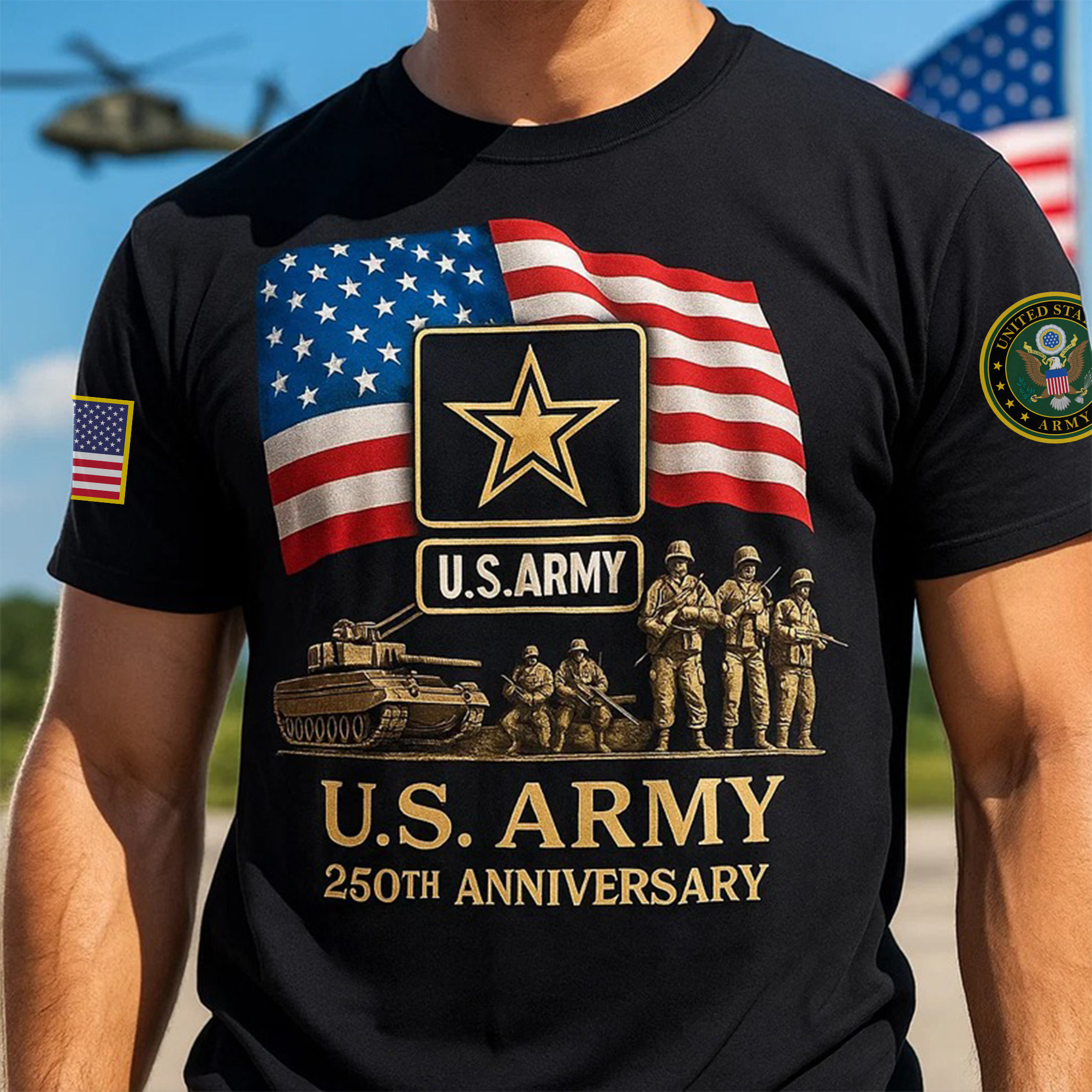Premium 250th Anniversary Of The Army T-Shirt VPVC930010, Gifts For Army Veteran, Gifts On Father’s Day, Veterans Day