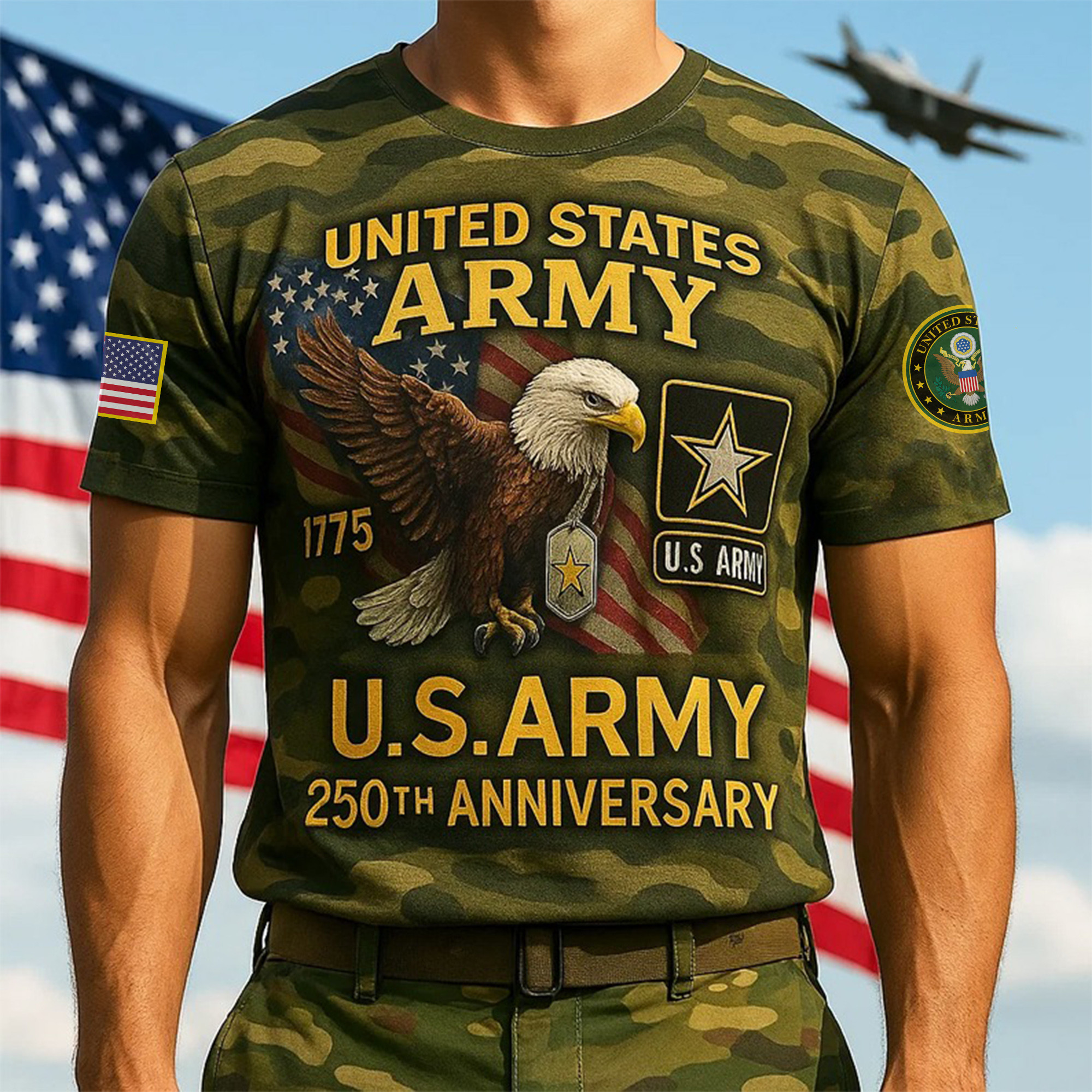 Premium 250th Anniversary Of The Army T-Shirt VPVC930011, Gifts For Army Veteran, Gifts On Father’s Day, Veterans Day
