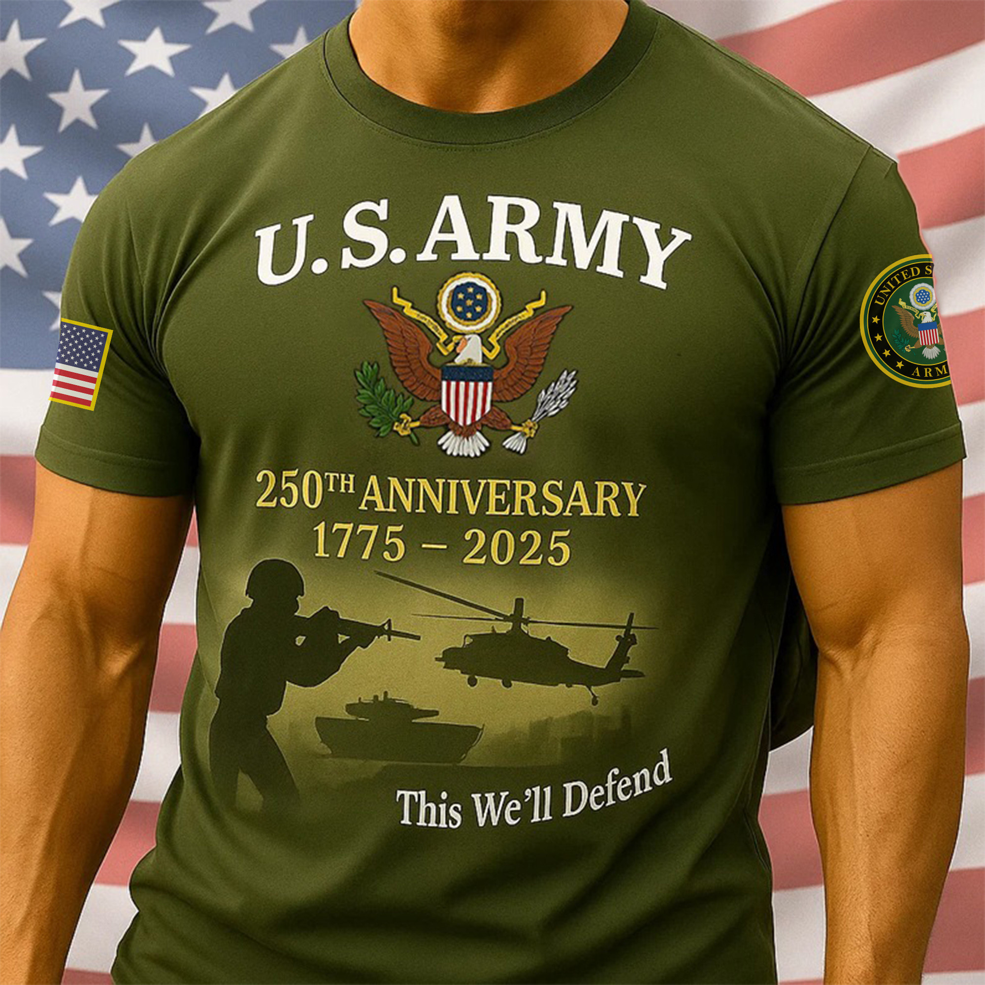 Premium 250th Anniversary Of The Army T-Shirt VPVC930016, Gifts For Army Veteran, Gifts On Father’s Day, Veterans Day