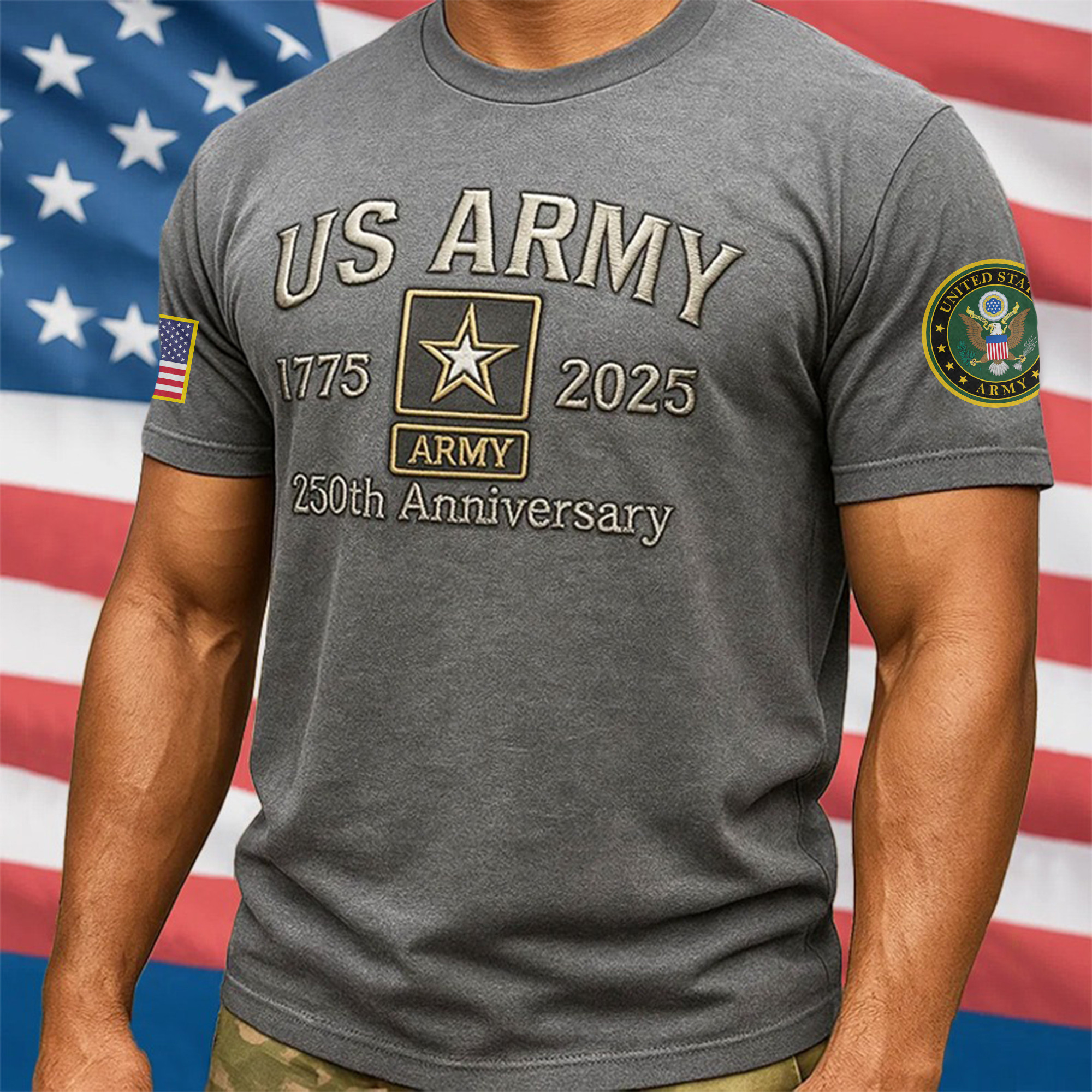 Premium 250th Anniversary Of The Army T-Shirt VPVC930017, Gifts For Army Veteran, Gifts On Father’s Day, Veterans Day