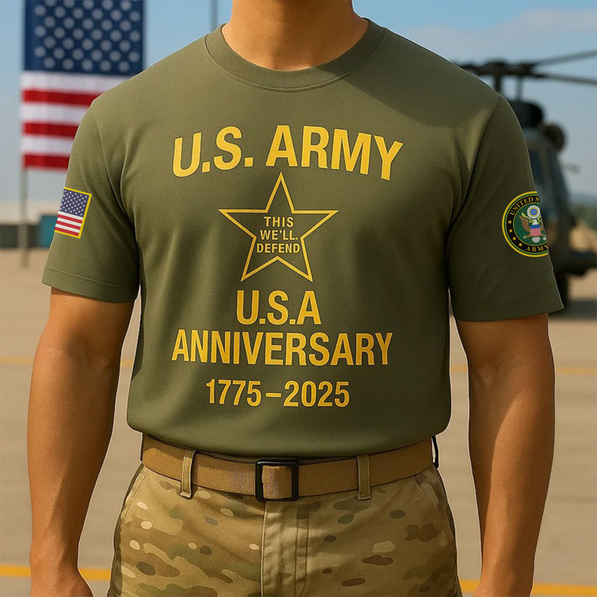 Premium 250th Anniversary Of The Army T-Shirt VPVC930020, Gifts For Army Veteran, Gifts On Father’s Day, Veterans Day