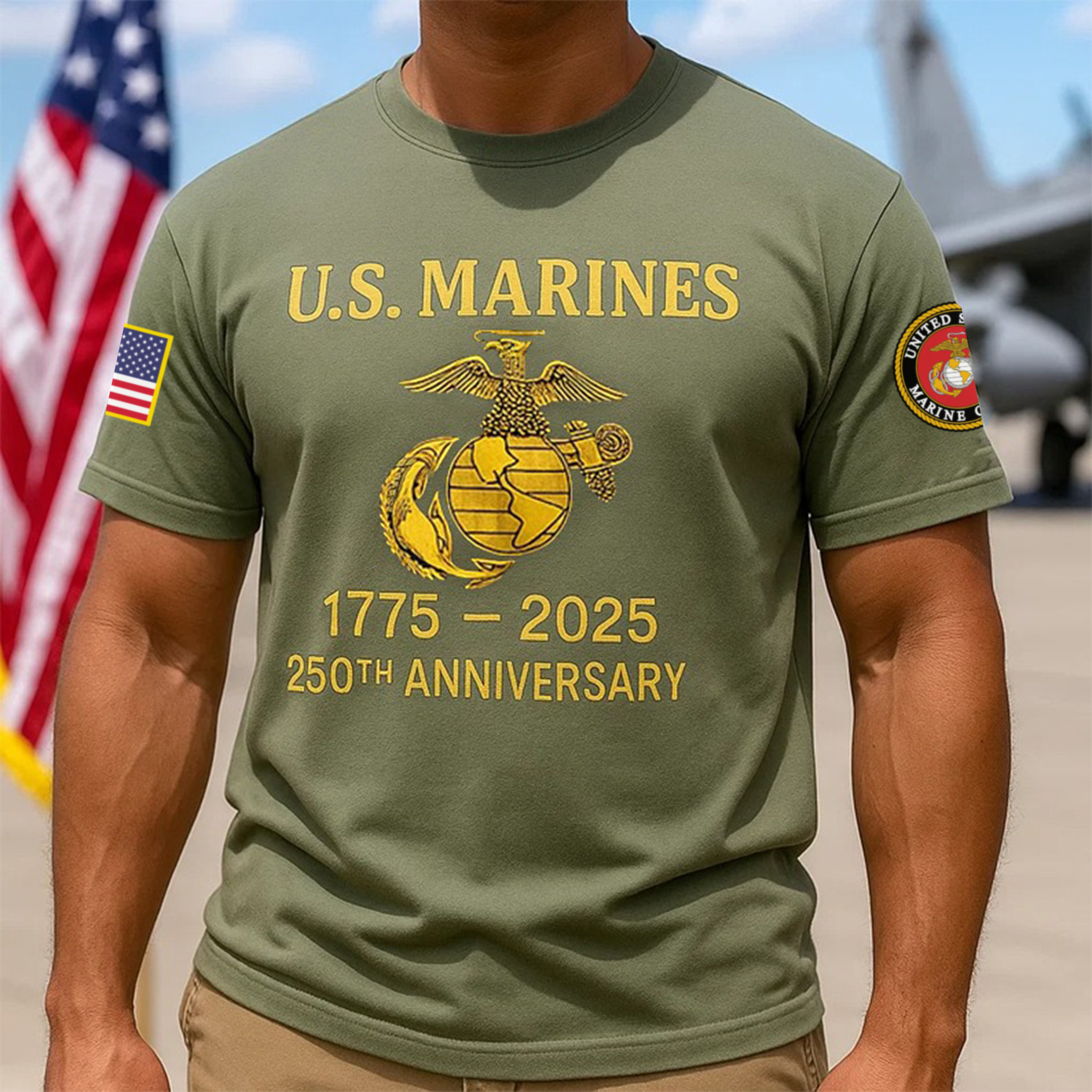 Premium USMC T-Shirt VPVC930025, 250th Anniversary Marine Corps Shirt, Gifts For Marine Veteran, Gifts On Father’s Day, Veterans Day