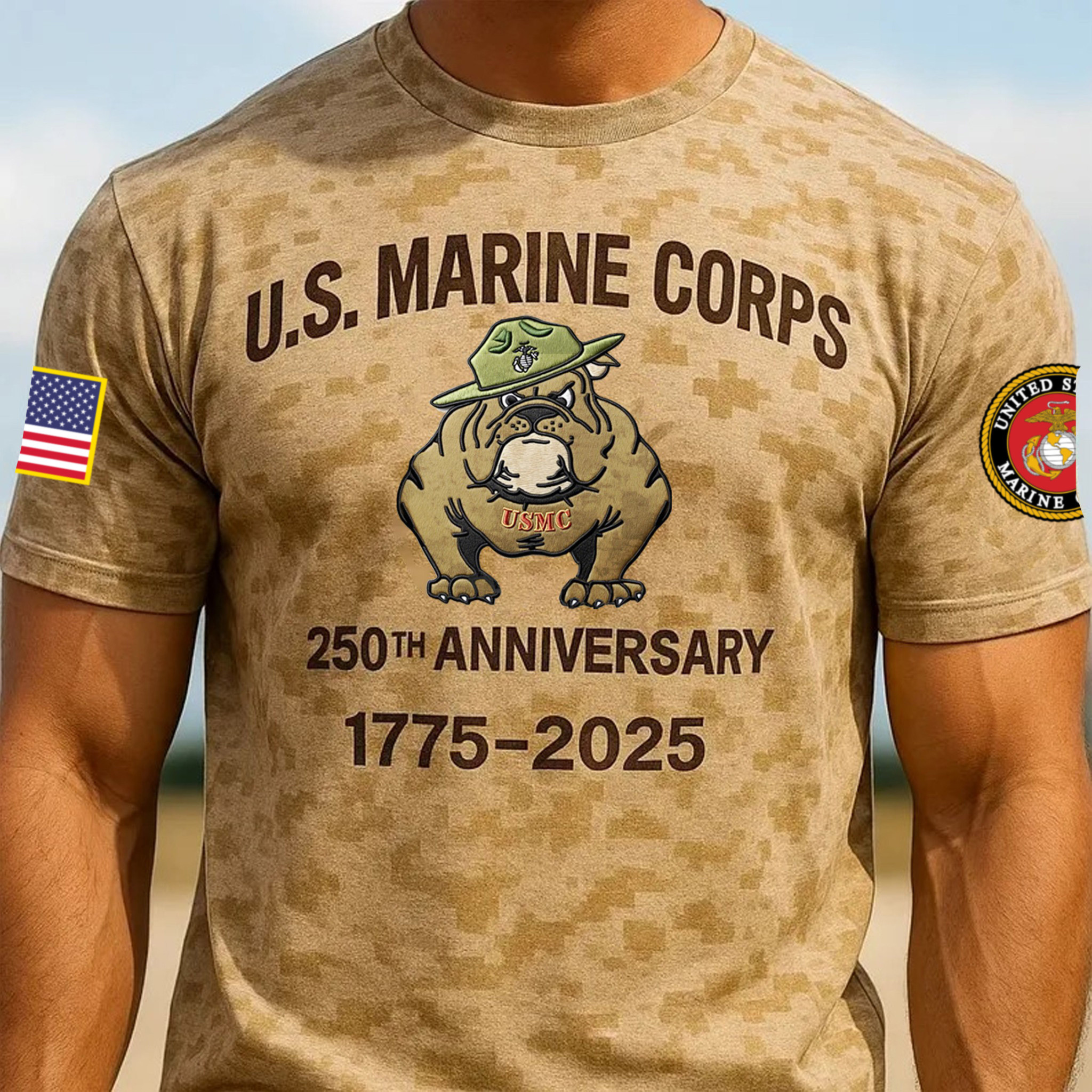 Premium USMC T-Shirt VPVC930026, 250th Anniversary Marine Corps Shirt, Gifts For Marine Veteran, Gifts On Father’s Day, Veterans Day