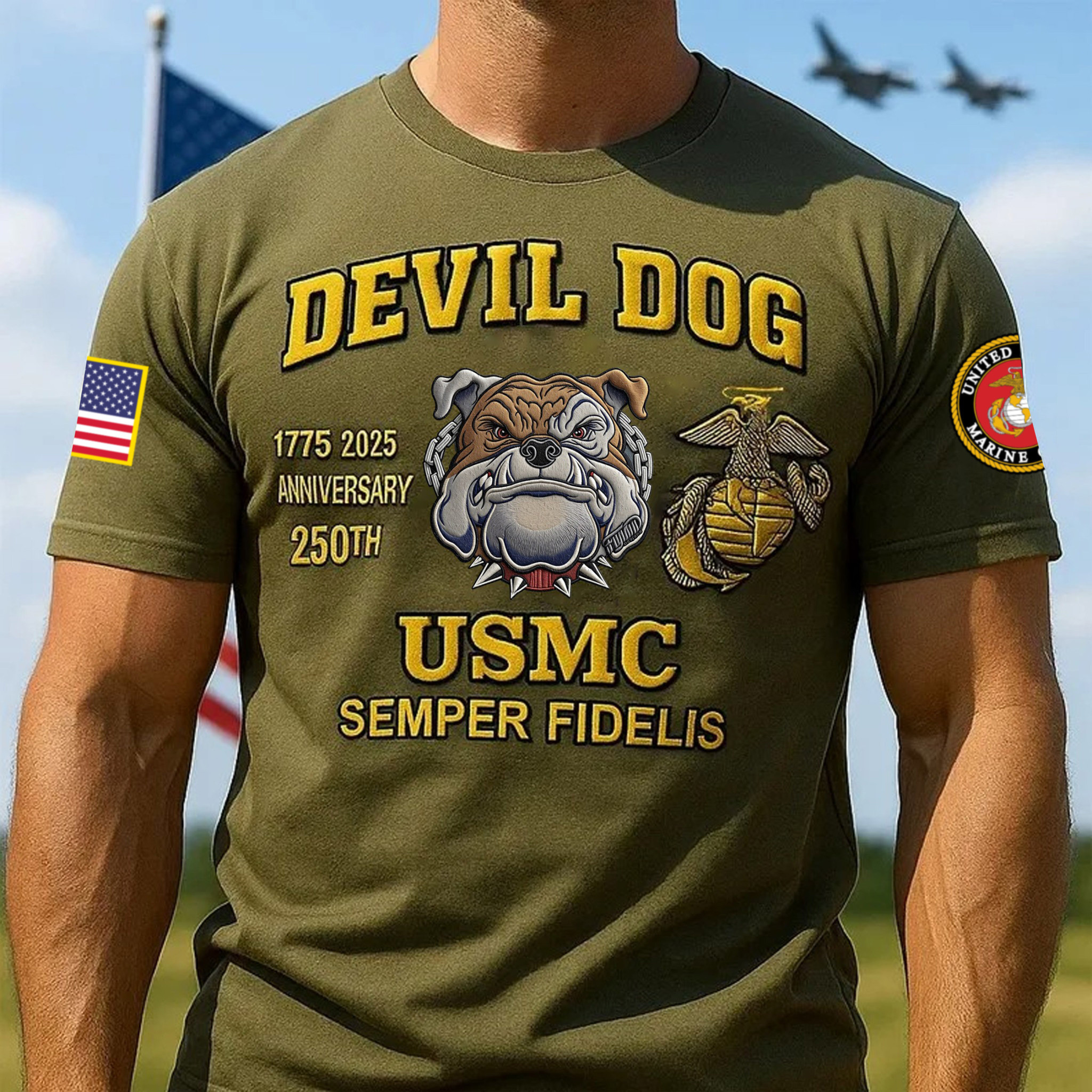 Premium USMC T-Shirt VPVC930027, 250th Anniversary Marine Corps Shirt, Gifts For Marine Veteran, Gifts On Father’s Day, Veterans Day
