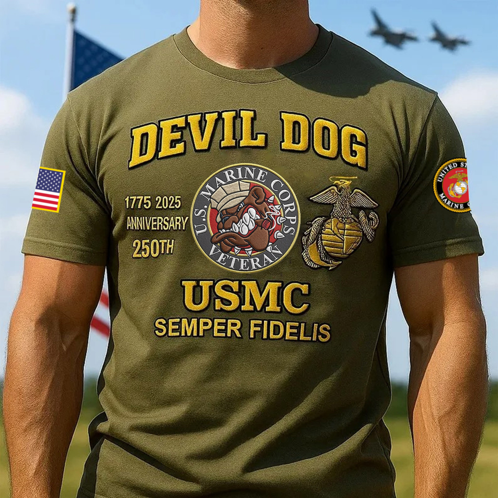Premium USMC T-Shirt VPVC930033, 250th Anniversary Marine Corps Shirt, Gifts For Marine Veteran, Gifts On Father’s Day, Veterans Day
