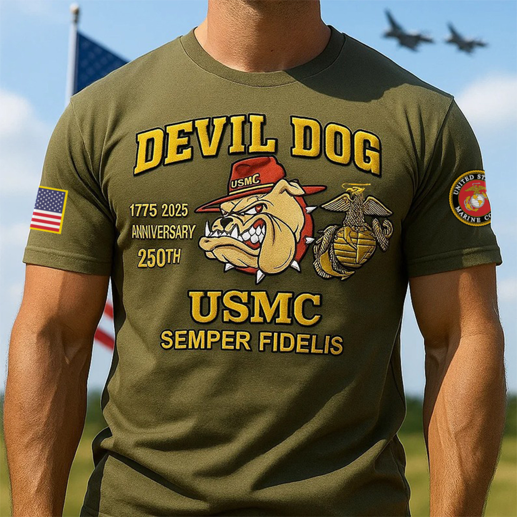 Premium USMC T-Shirt VPVC930034, 250th Anniversary Marine Corps Shirt, Gifts For Marine Veteran, Gifts On Father’s Day, Veterans Day
