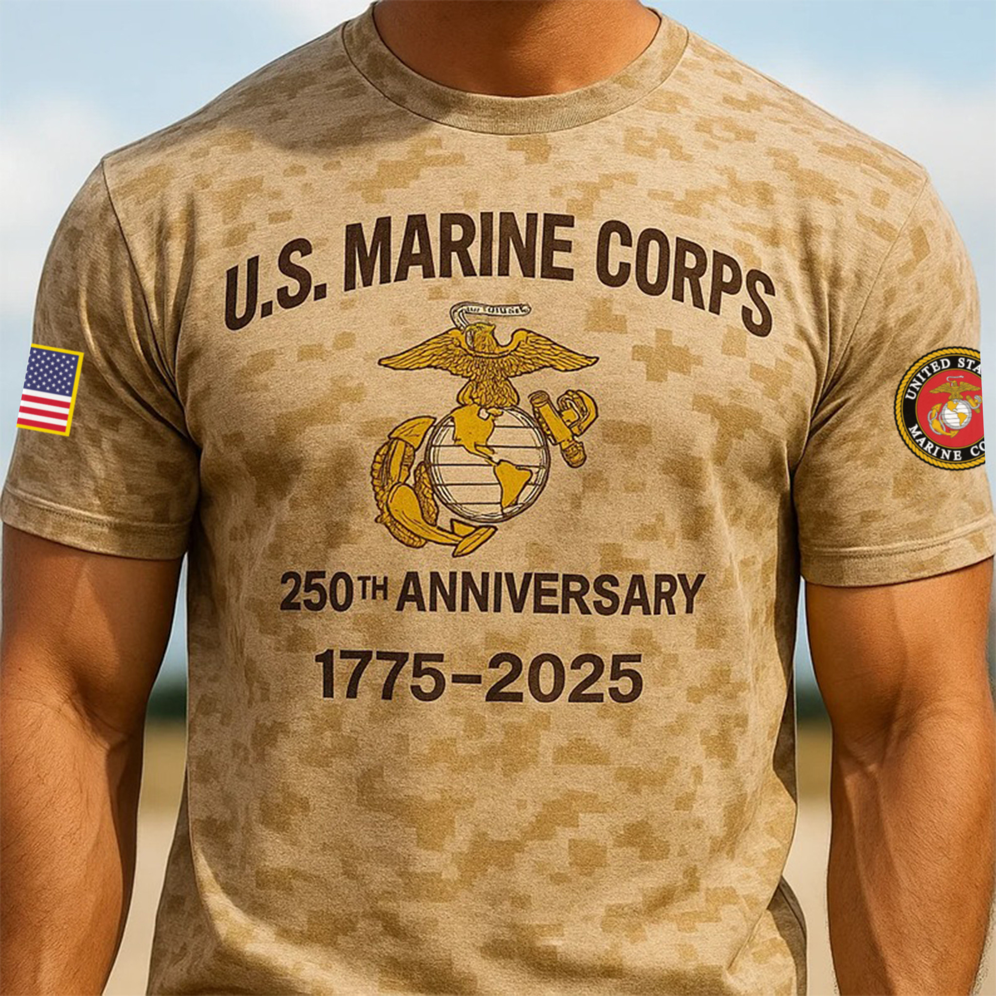 Premium USMC T-Shirt VPVC930036, 250th Anniversary Marine Corps Shirt, Gifts For Marine Veteran, Gifts On Father’s Day, Veterans Day