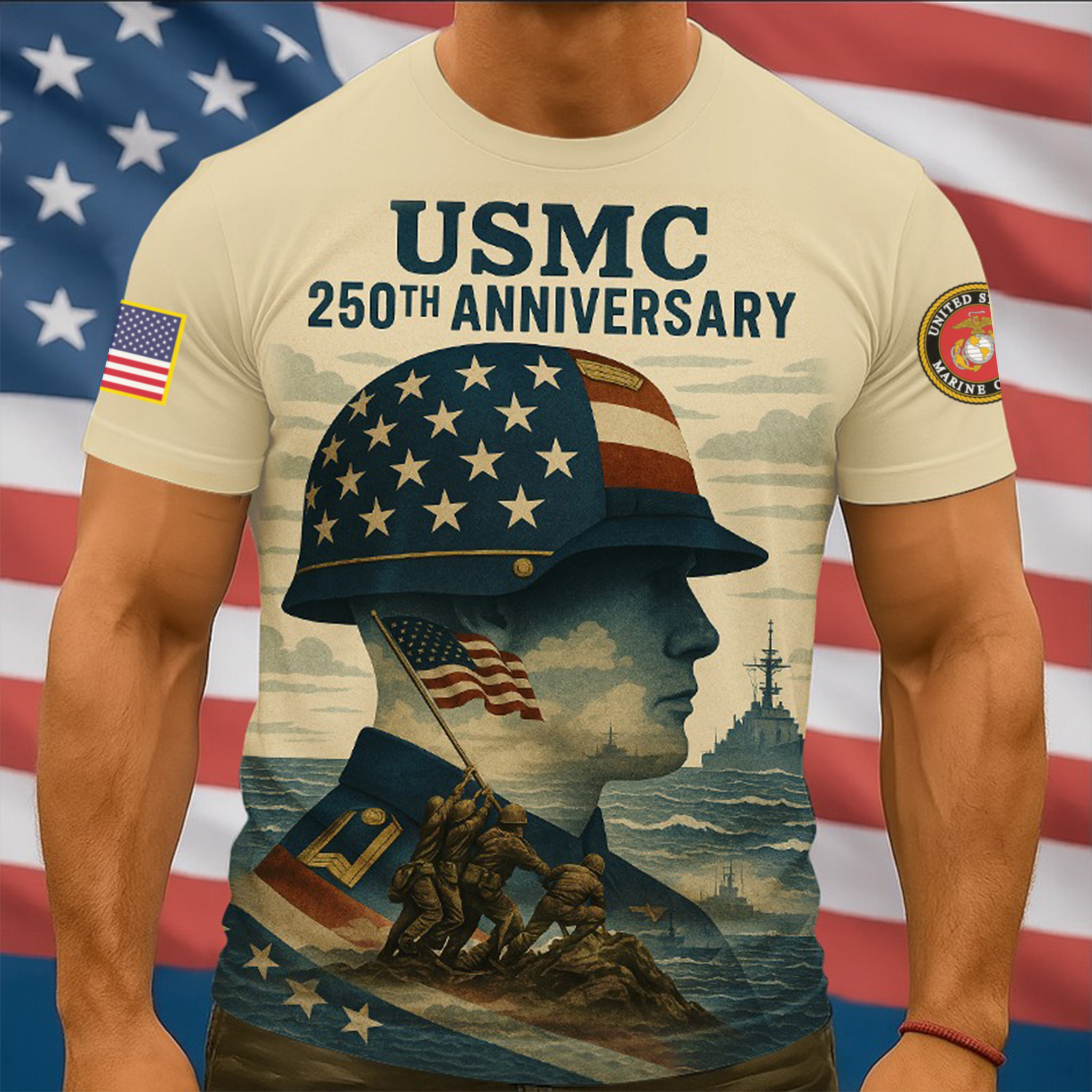 Premium USMC T-Shirt VPVC930048, 250th Anniversary Marine Corps Shirt, Gifts For Marine Veteran, Gifts On Father’s Day, Veterans Day