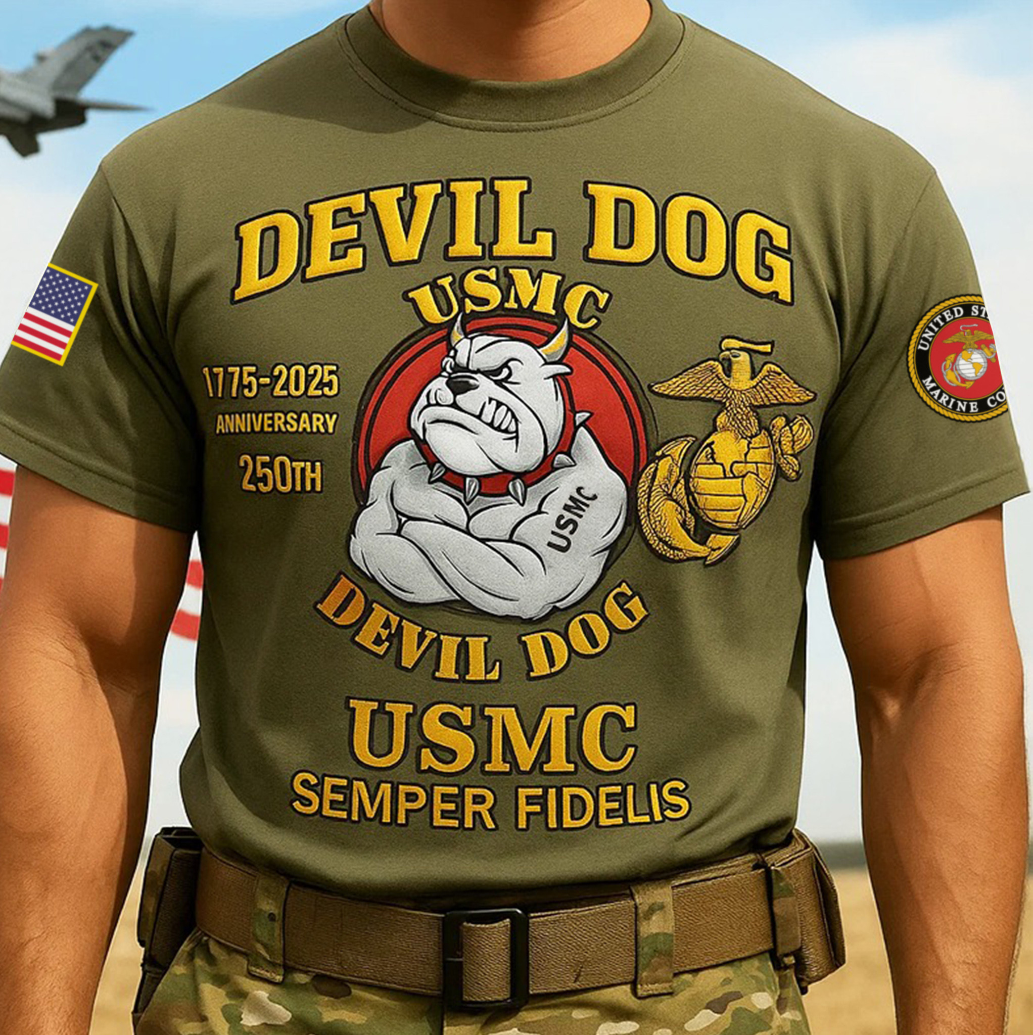 Premium USMC T-Shirt VPVC930054, 250th Anniversary Marine Corps Shirt, Gifts For Marine Veteran, Gifts On Father’s Day, Veterans Day
