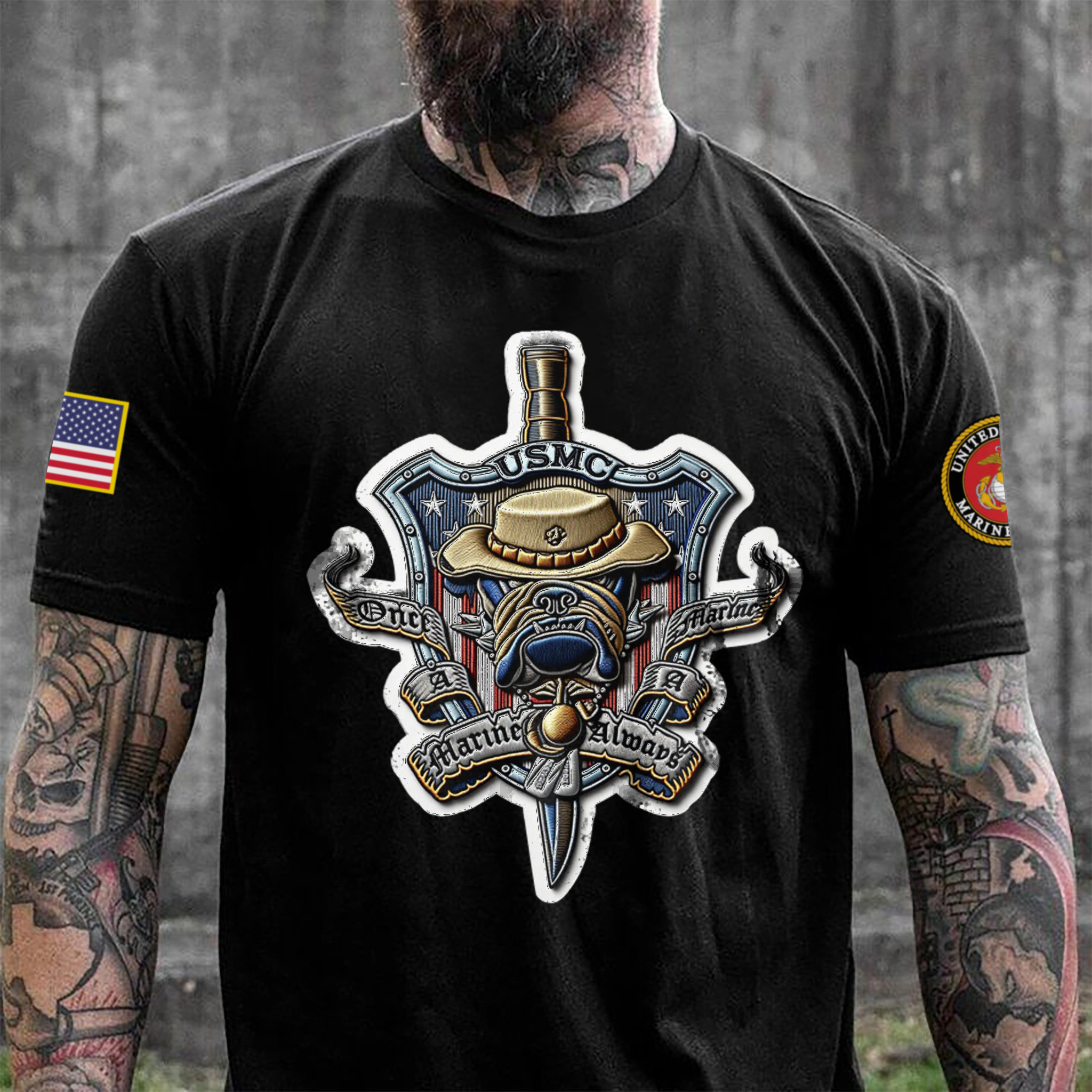 Premium USMC T-Shirt VPVC930056, 250th Anniversary Marine Corps Shirt, Gifts For Marine Veteran, Gifts On Father’s Day, Veterans Day